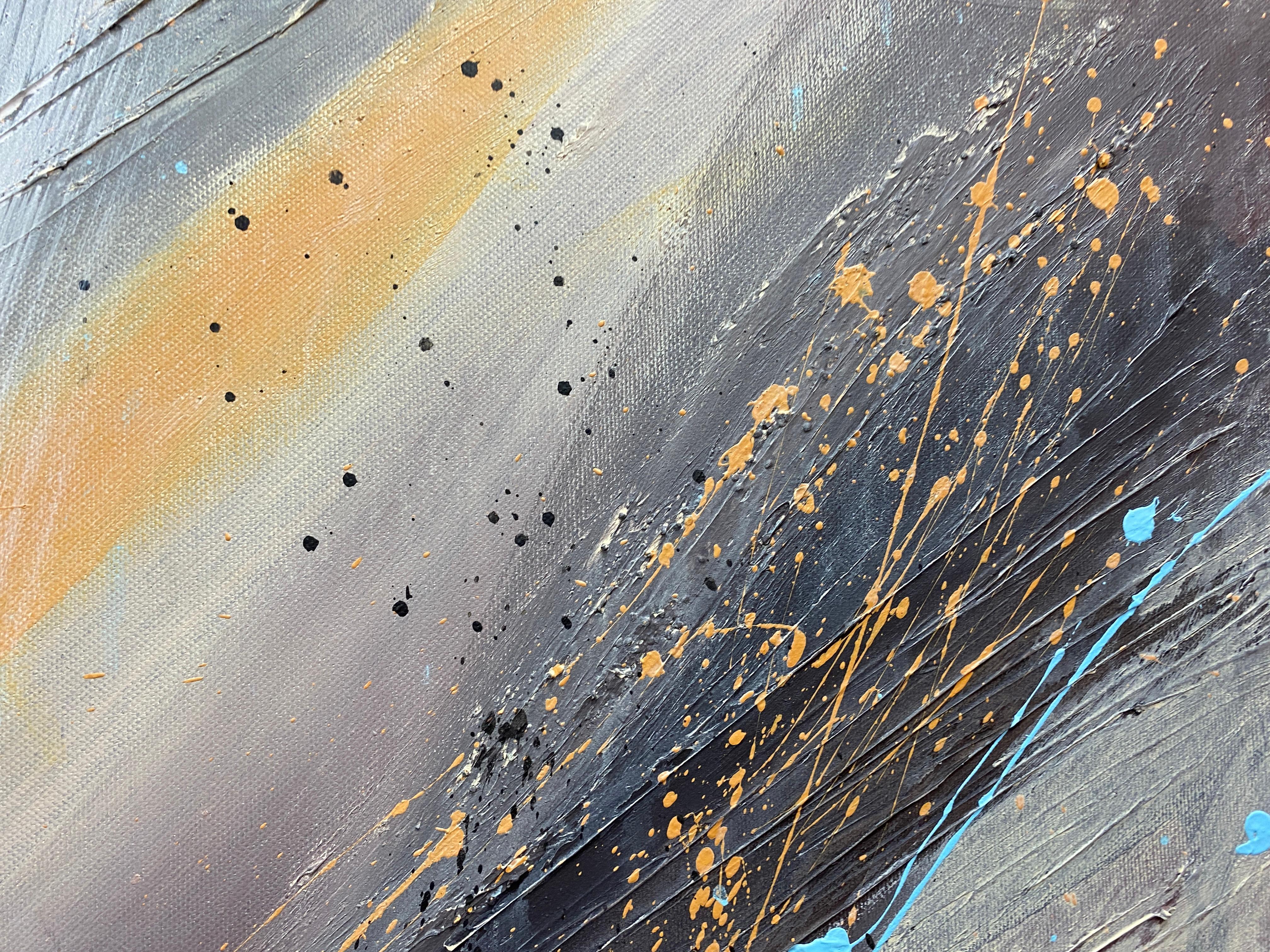 Authentic Desires/10 – Large Abstract Acrylic Painting in Beige, Blue and White im Angebot 3