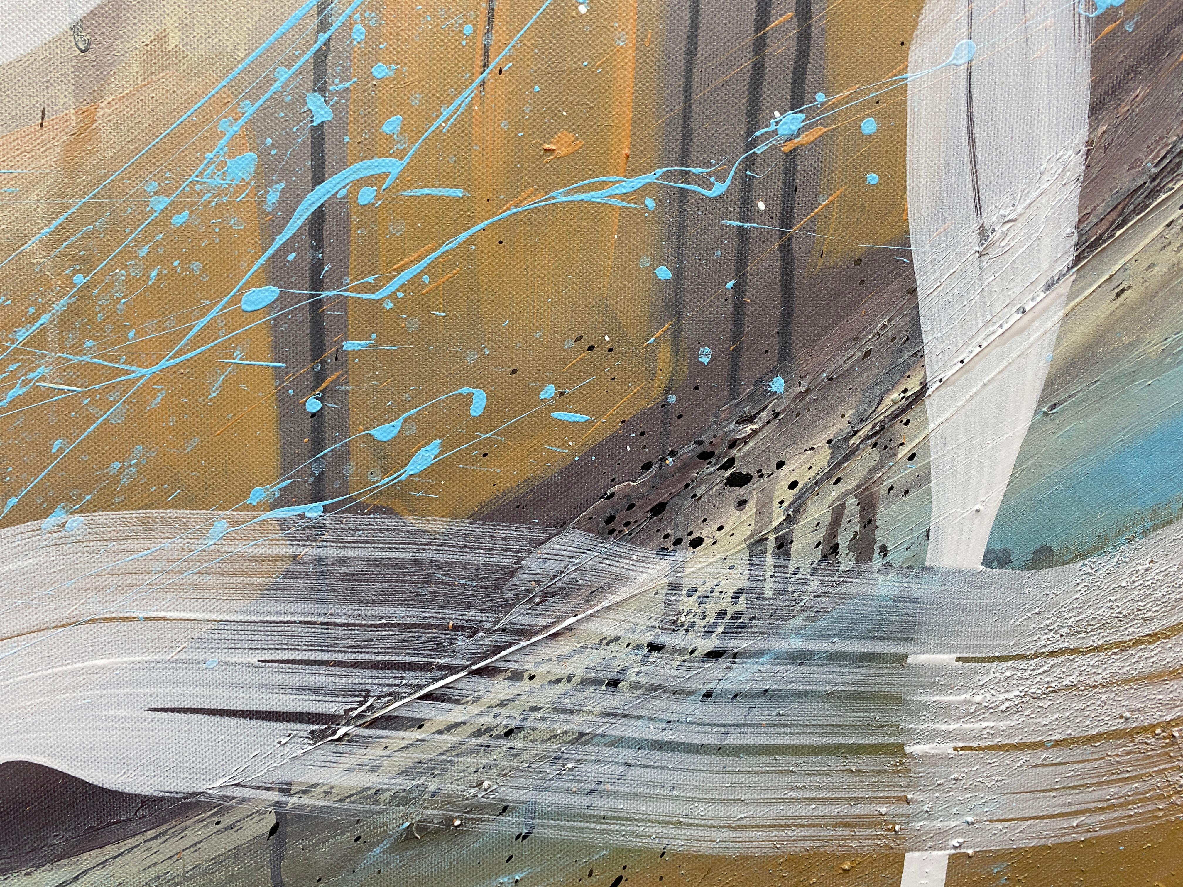 Authentic Desires/10 – Large Abstract Acrylic Painting in Beige, Blue and White im Angebot 6