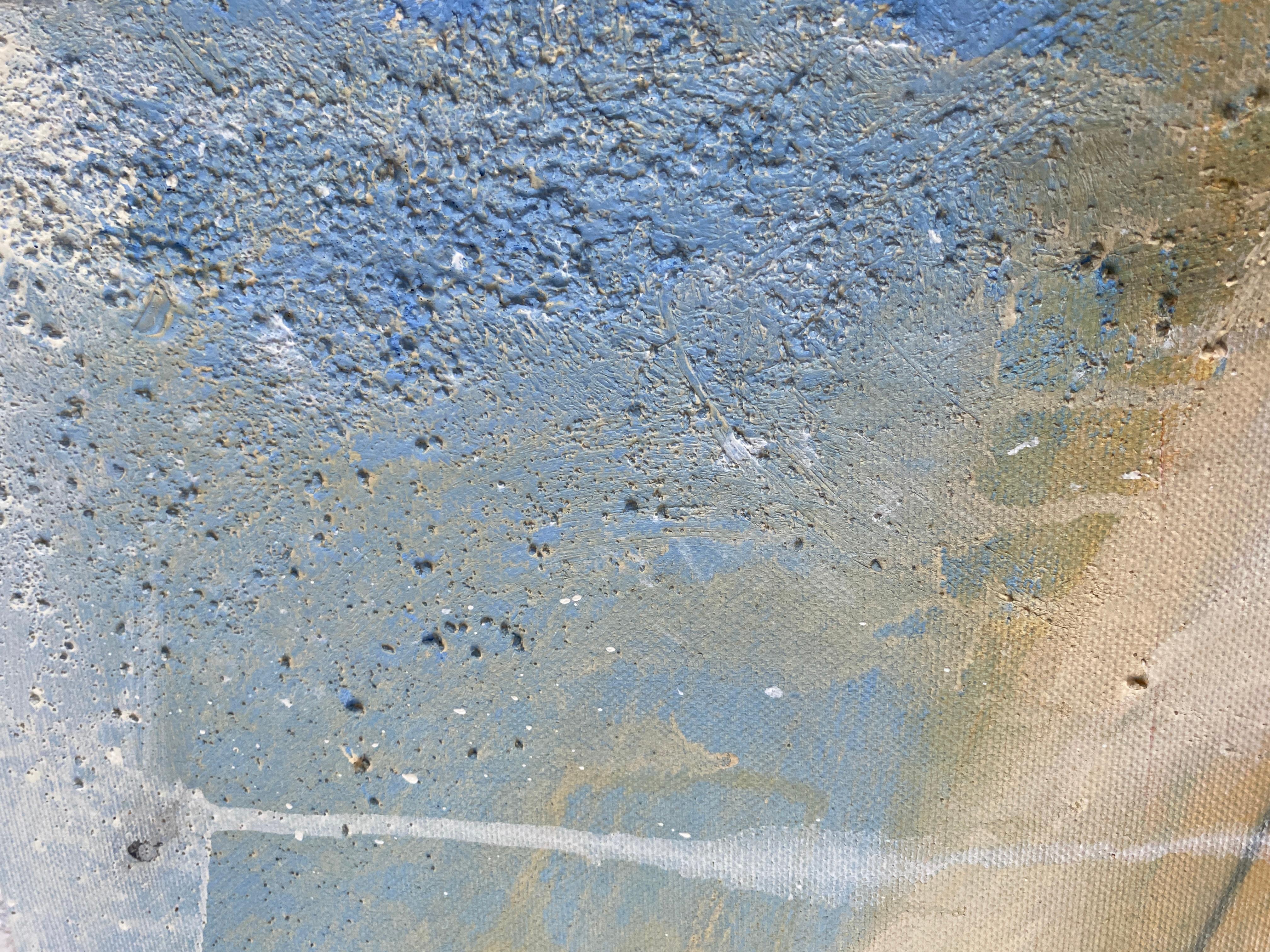 Soft blue and beige tones with dynamic white gestures express emotional freedom and inner truth. This artwork radiates calm energy, openness, and transformation — perfect for creating mindful, soothing interiors.

A fluid composition of blue, beige,