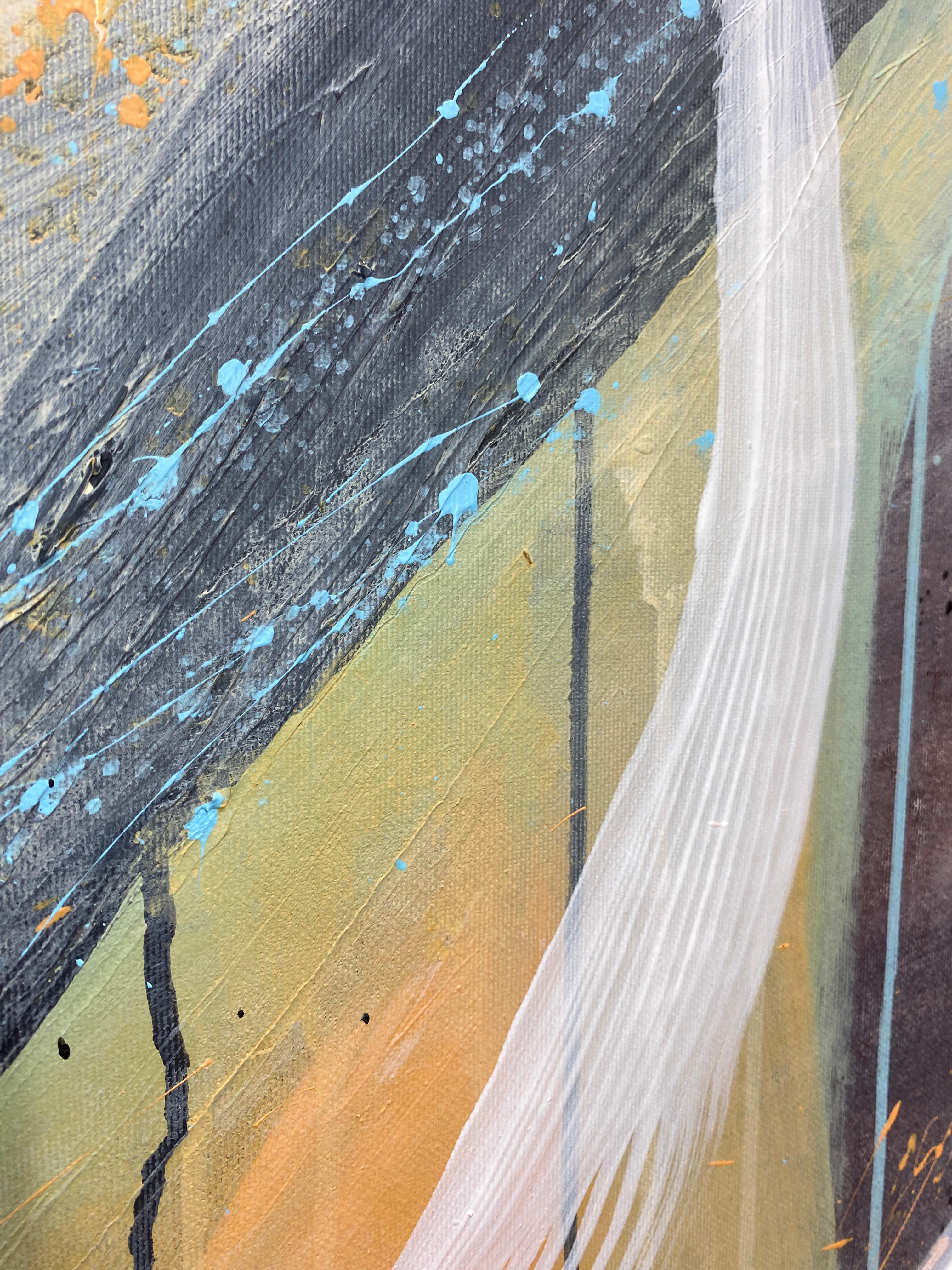 Authentic Desires/9- Abstraktes Acrylgemälde in Türkis, Beige Weiß Dynami im Angebot 5