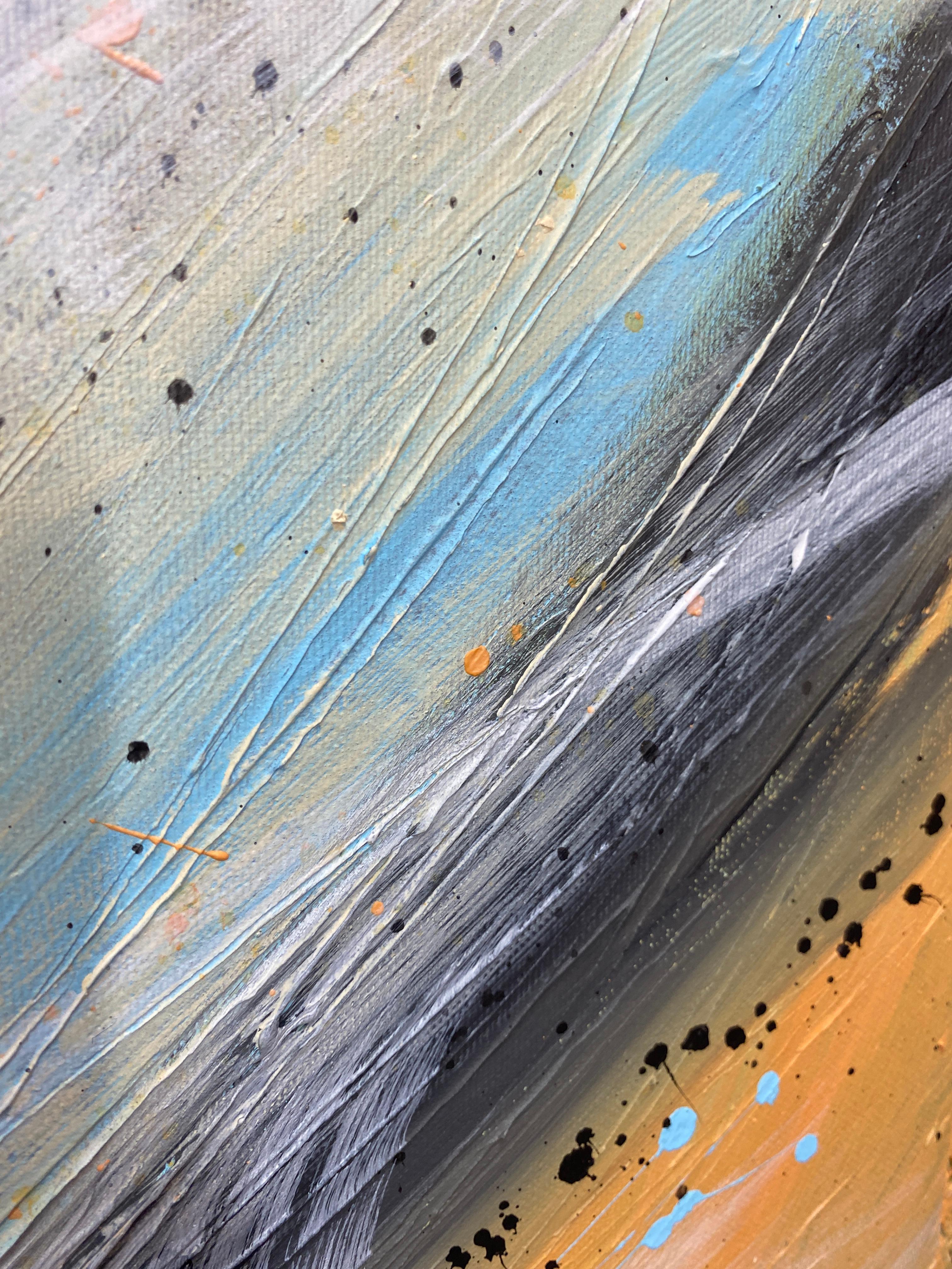 Authentic Desires/9- Abstraktes Acrylgemälde in Türkis, Beige Weiß Dynami im Angebot 4