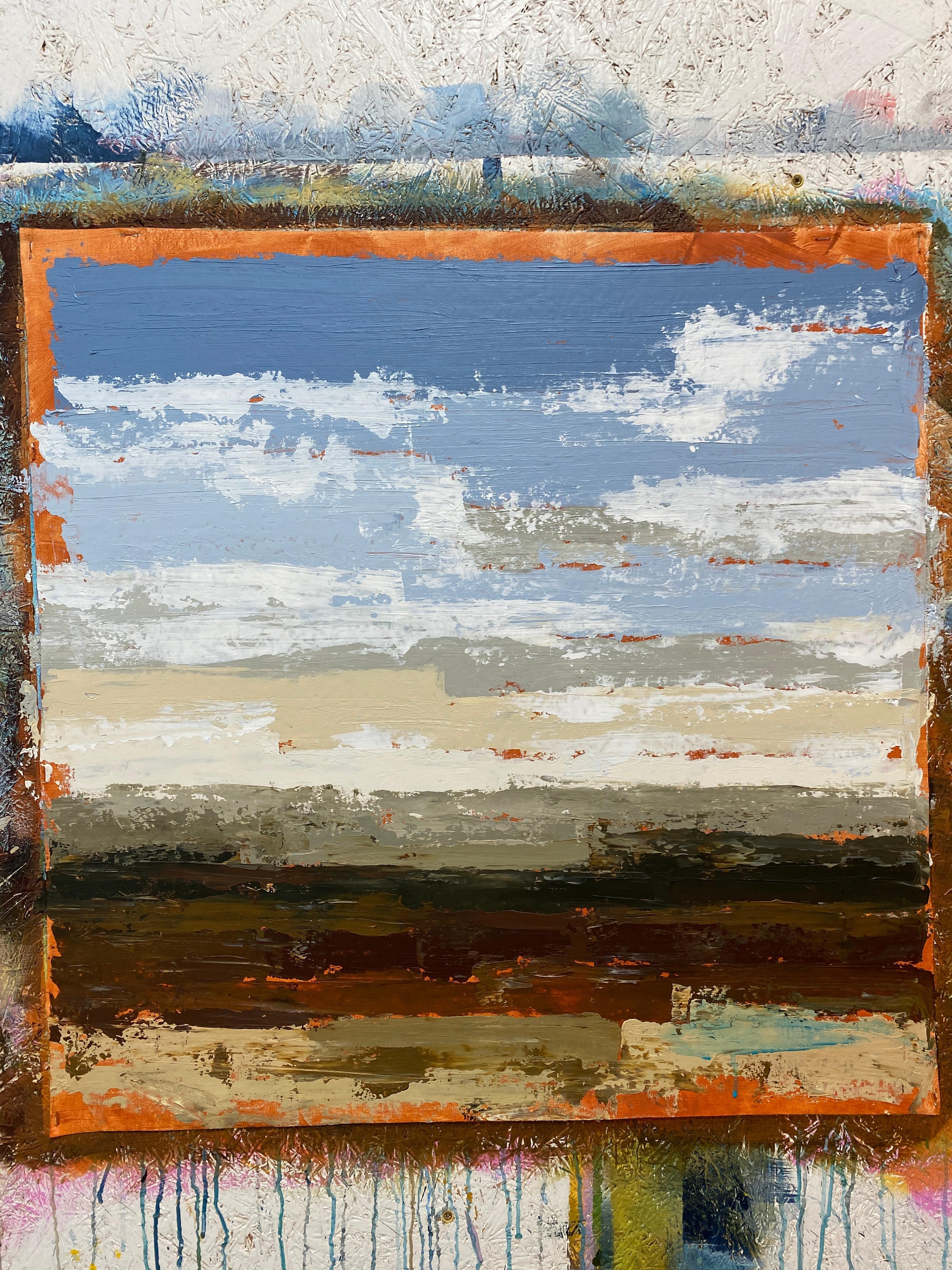 Autumn Talks/6 - Gray Landscape Painting by HELEN MOUNT