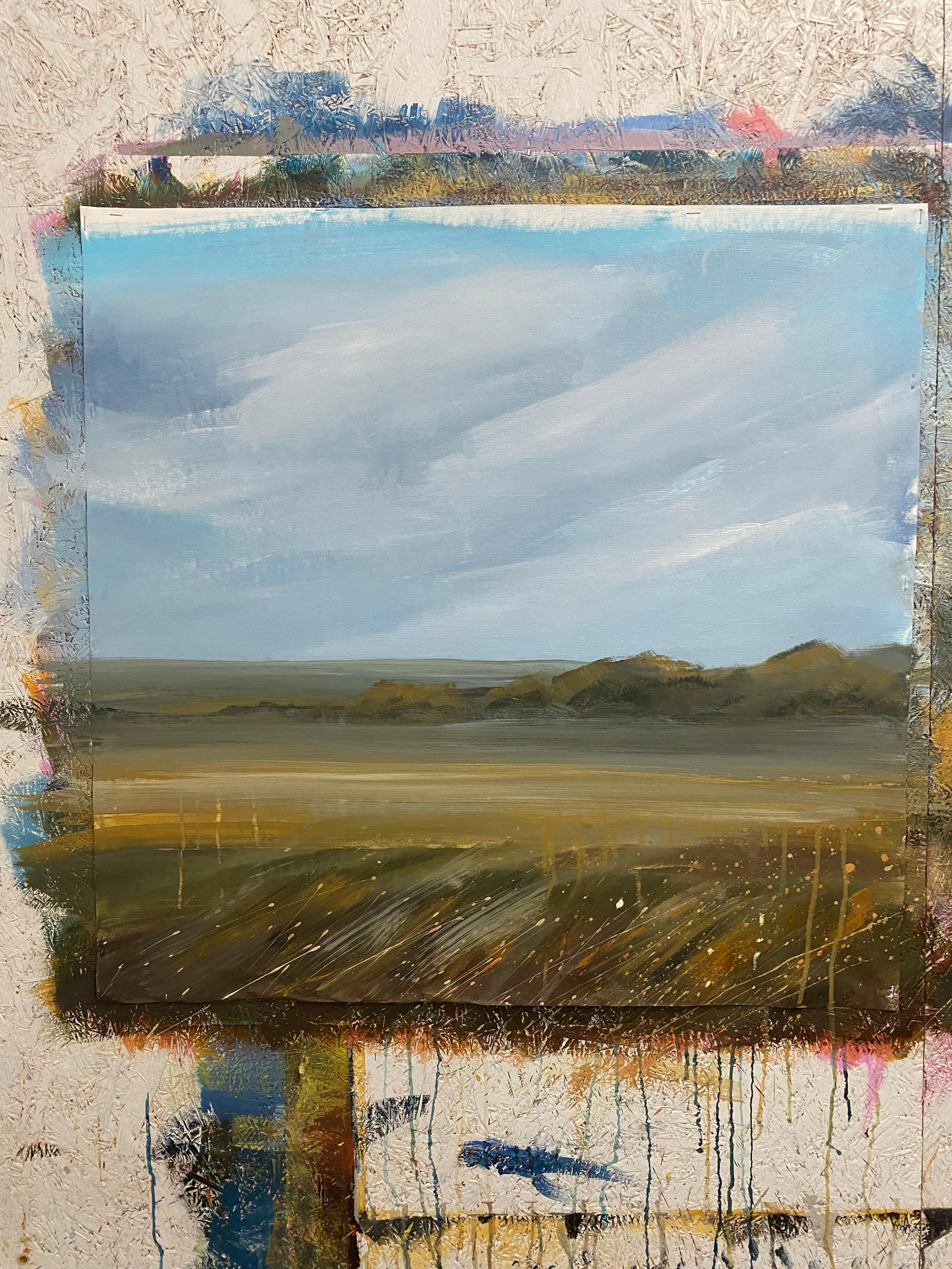 Colloqui d'autunno/9 - Landscape Painting Grigio di HELEN MOUNT