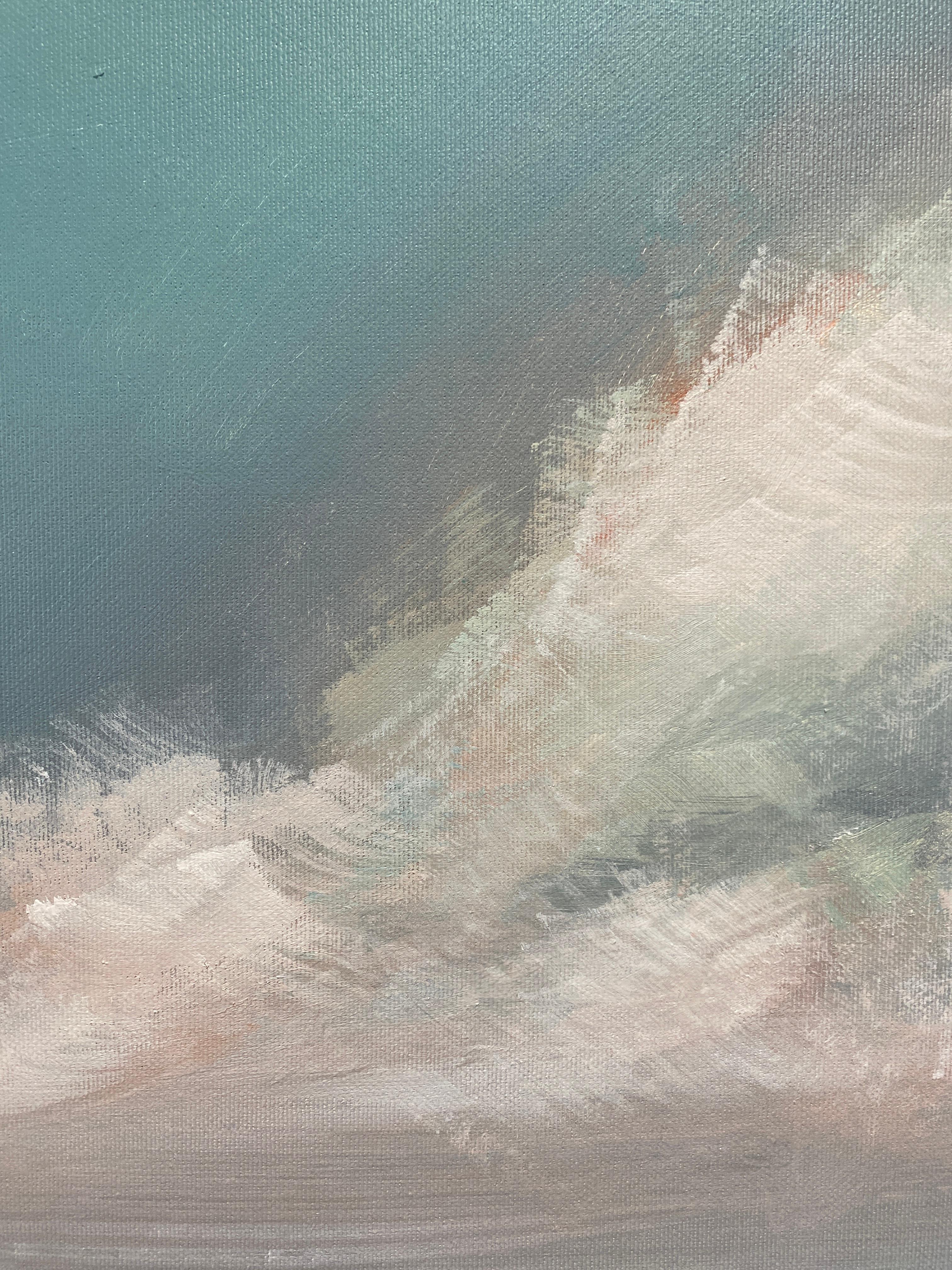 Respira despacio/8 - Landscape Painting Gris de HELEN MOUNT