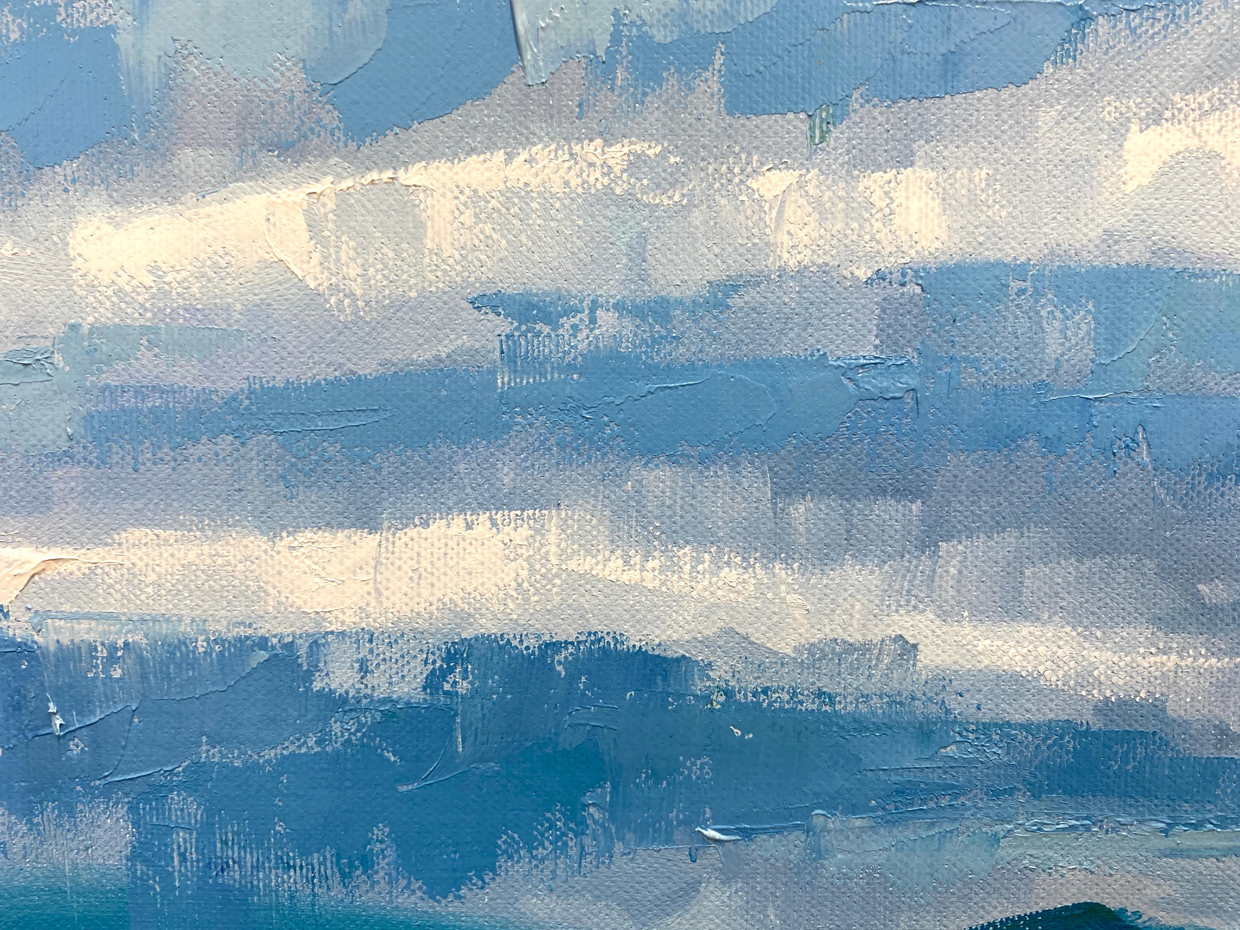 Nuage - Bleu Landscape Painting par HELEN MOUNT