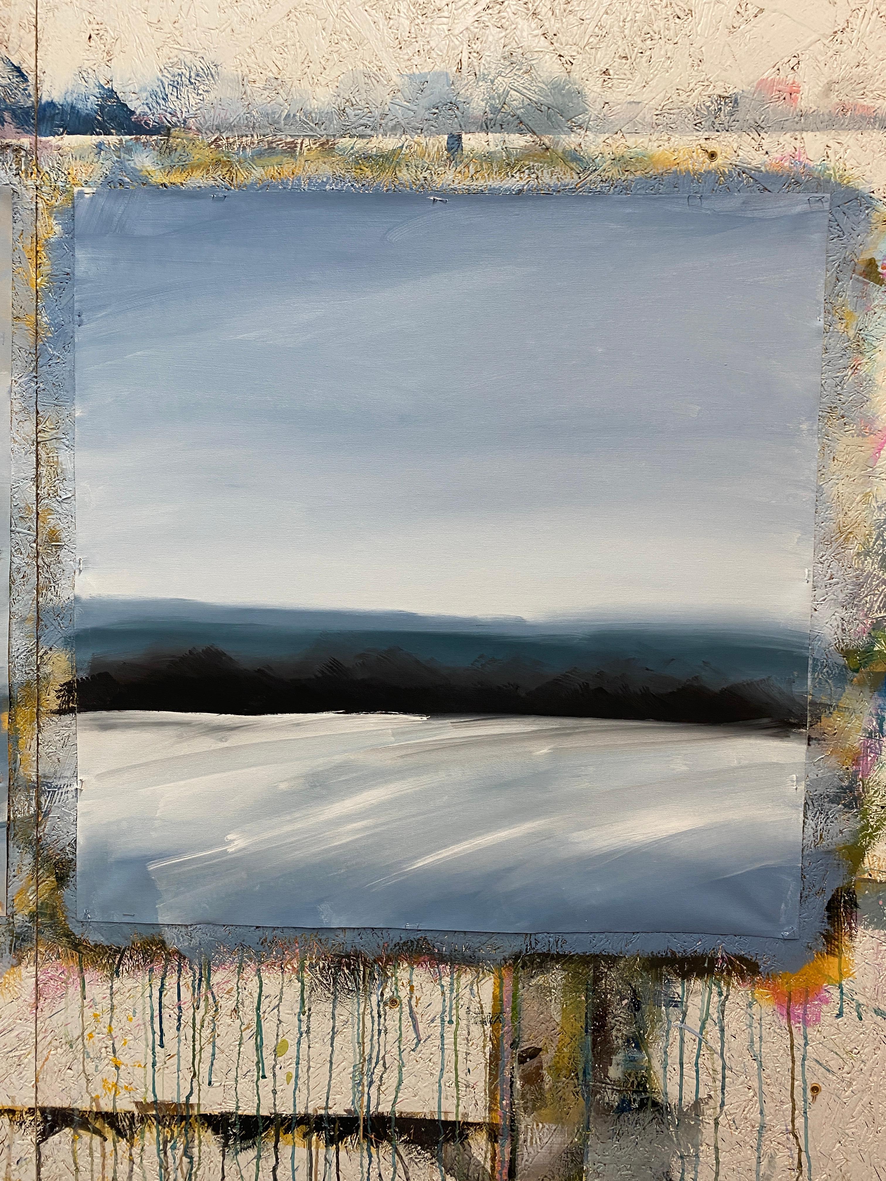 Escucha el silencio - Landscape Painting Gris de HELEN MOUNT