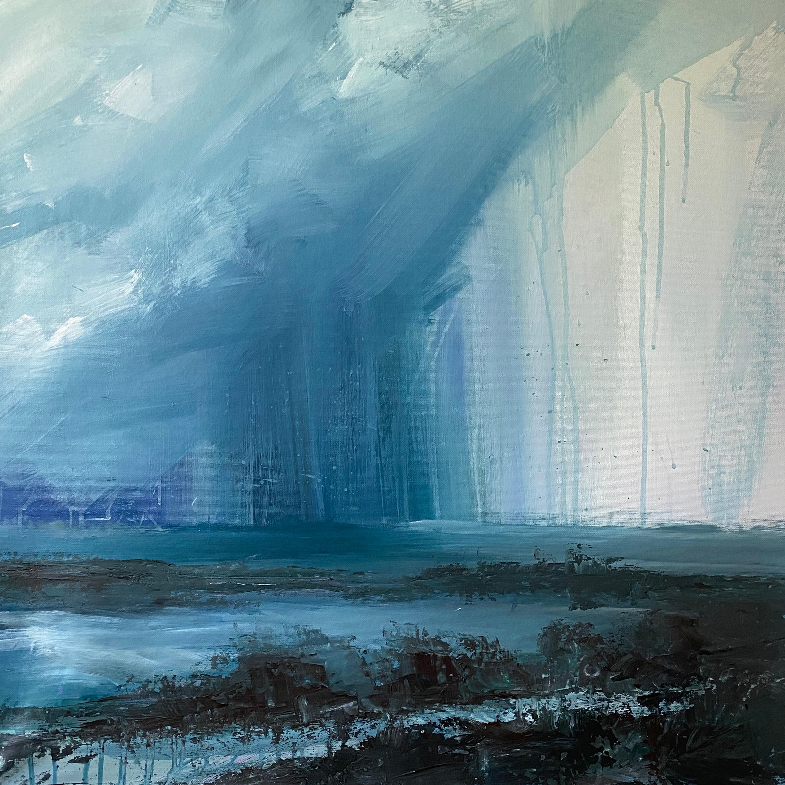 Melodien des Regens/12 (Blau), Interior Painting, von HELEN MOUNT