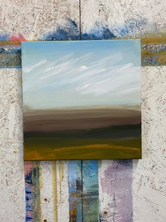 "September" Light Over the Fields – Original Acrylic Minimal Landscape