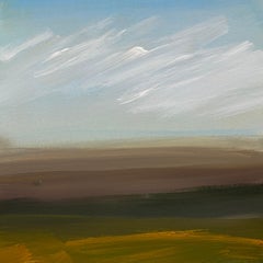"September" Light Over the Fields – Original Acrylic Minimal Landscape