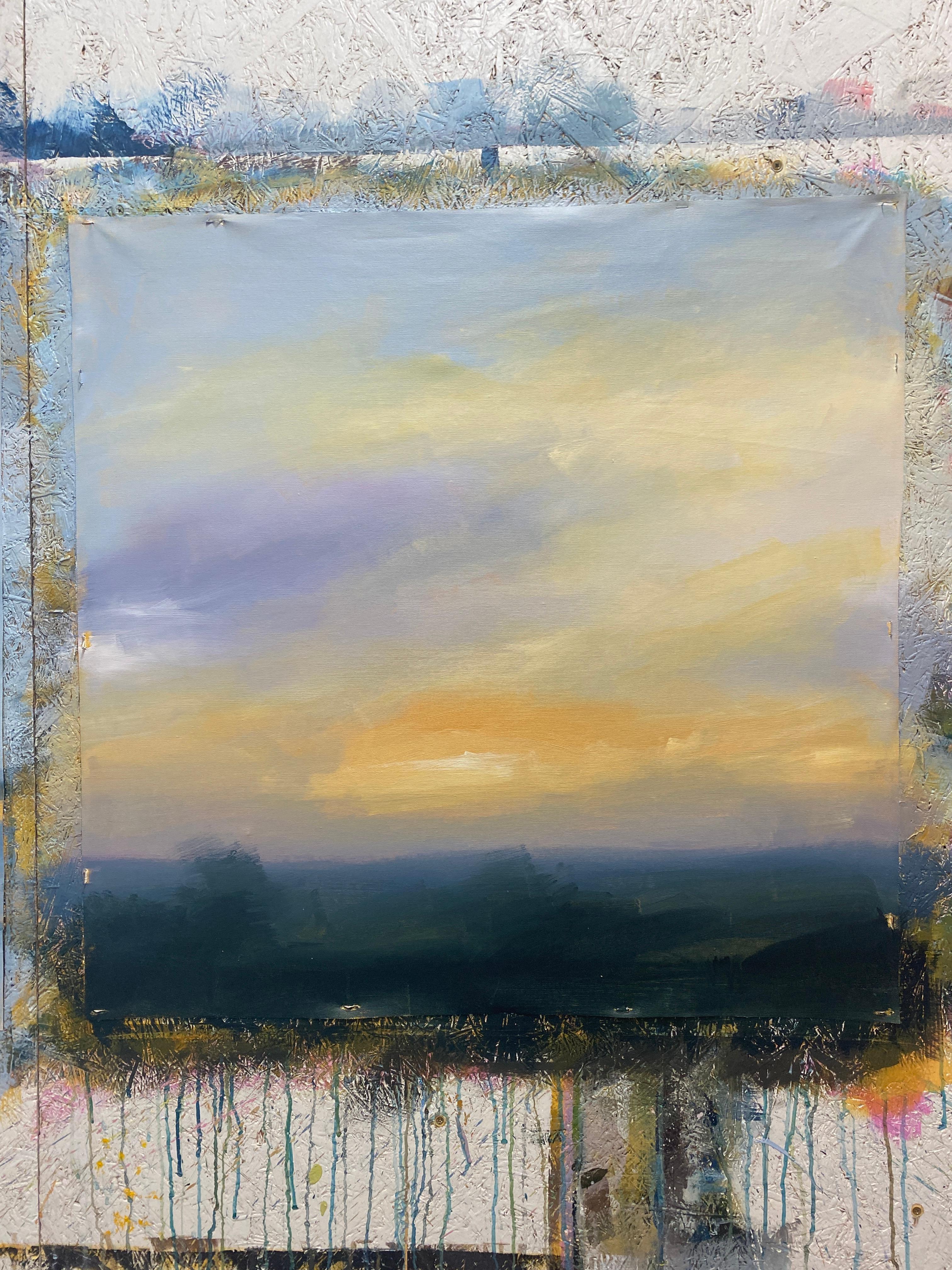 Gracias por el día - Landscape Painting Beige de HELEN MOUNT