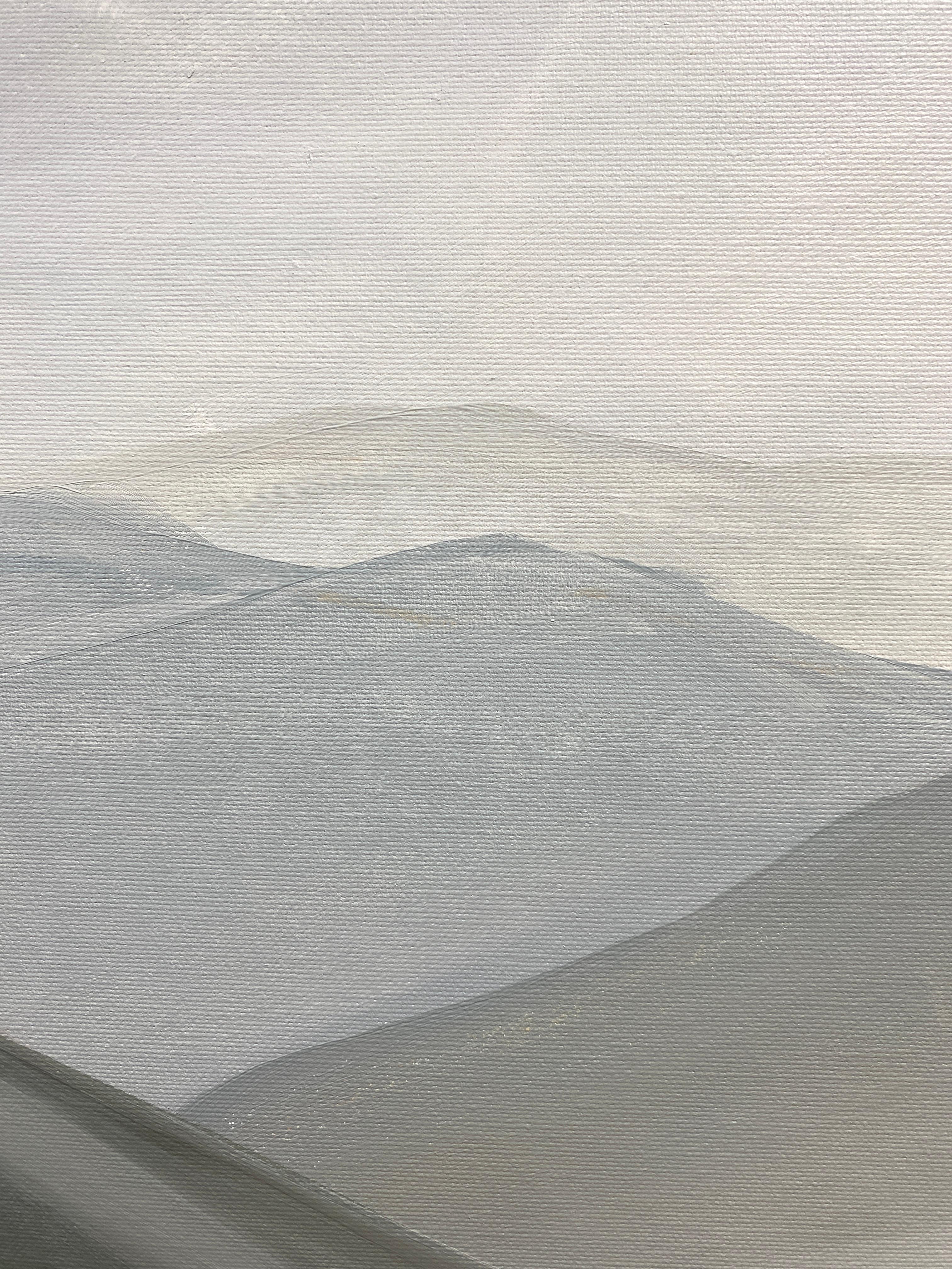 « The Way Home » - Gris Landscape Painting par HELEN MOUNT