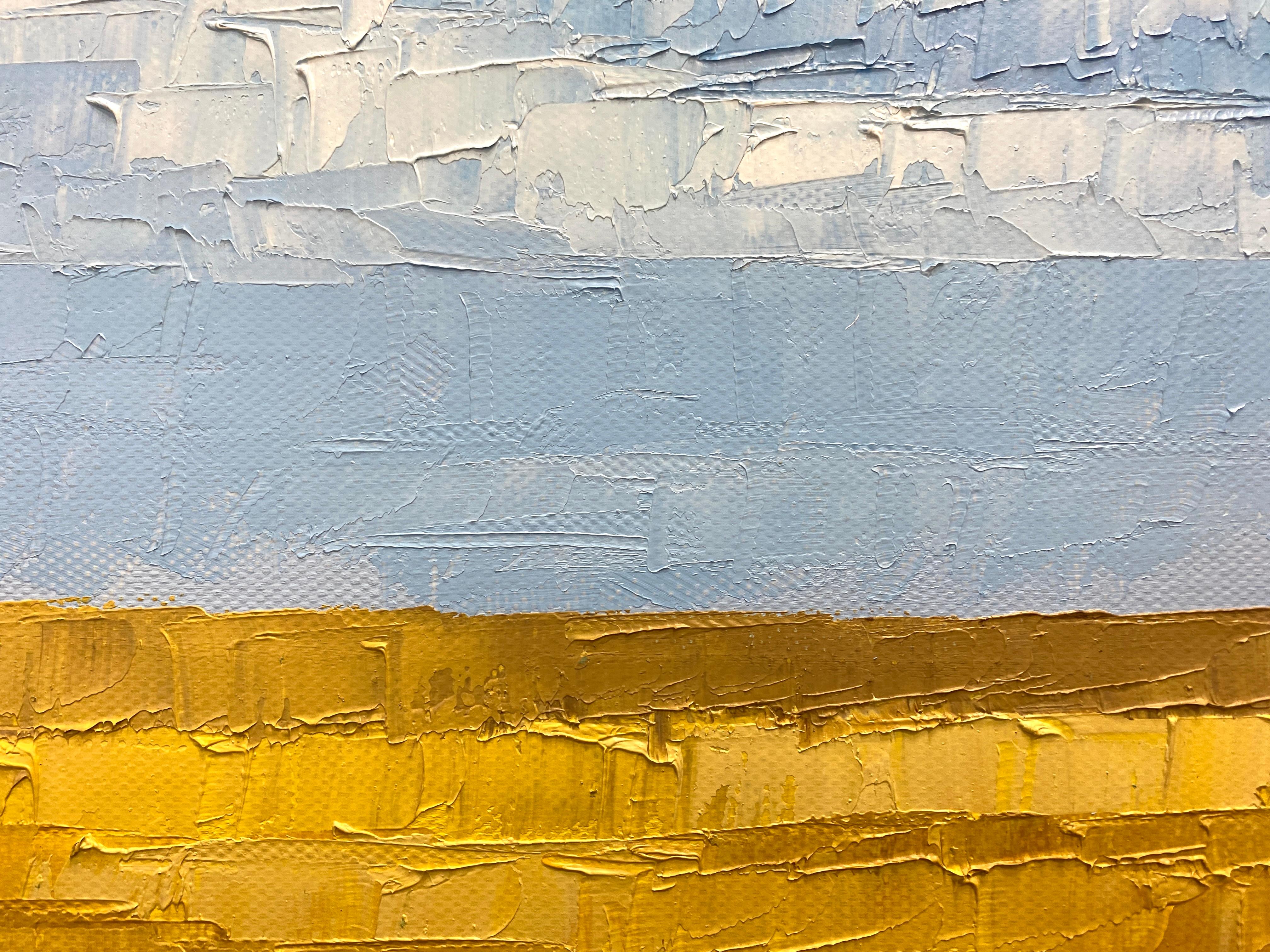 Campo de trigo - Landscape Painting Naranja de HELEN MOUNT
