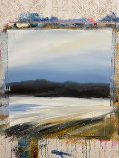 Minimalist Acrylic - Soft Horizon Wall Art - Earth Ton Decor "Winter Dreams/1"