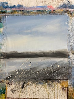 Minimalist Acrylic - Soft Horizon Wall Art - Earth Ton Decor "Winter Dreams/2"