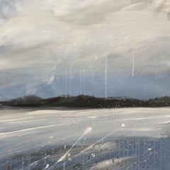 Minimalist Acrylic - Soft Horizon Wall Art - Earth Ton Decor "Winter Dreams/3"