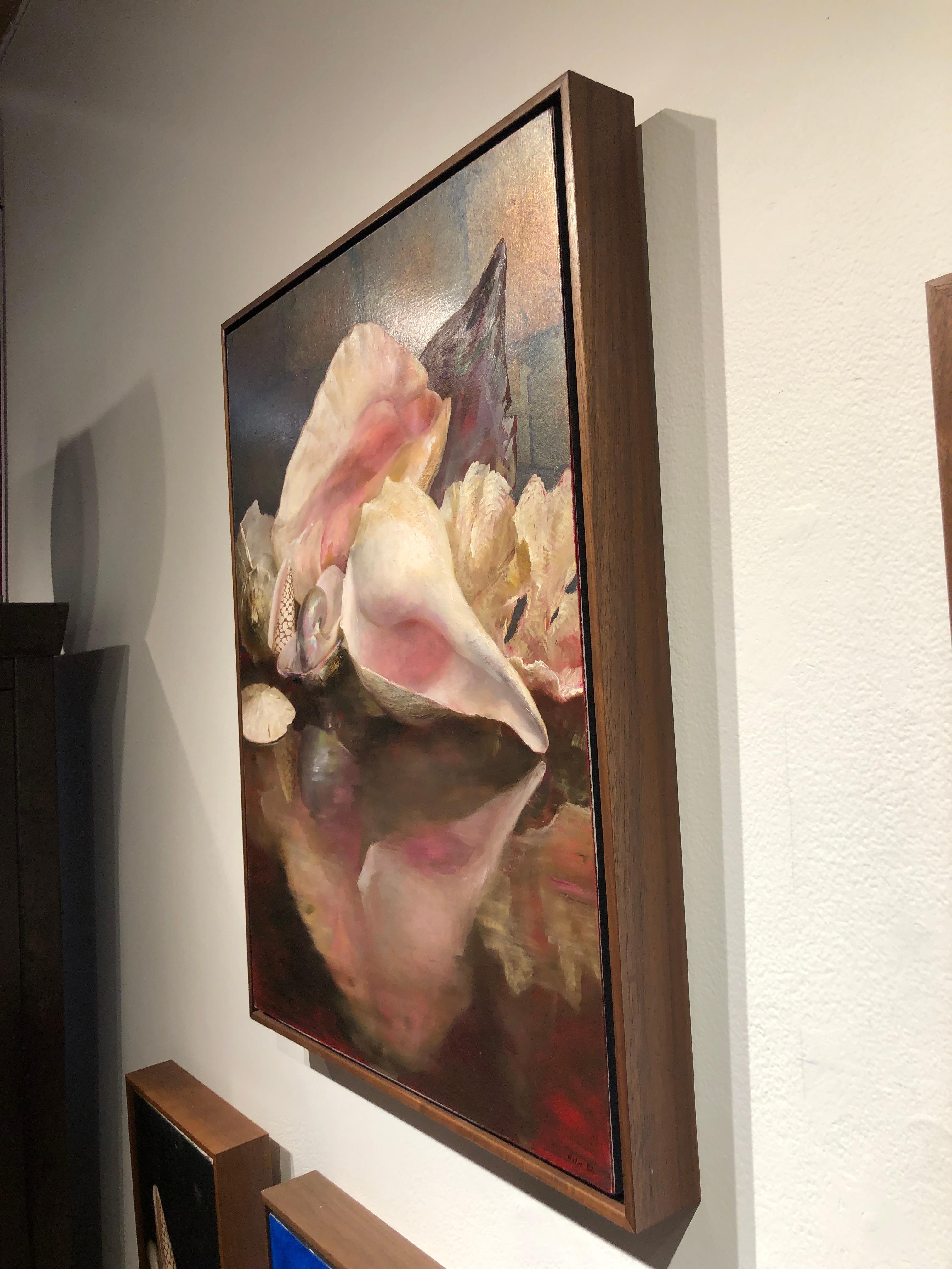 Shells with Reflections, Original Oil Painting, Oil and Silver Leaf on Panel 2