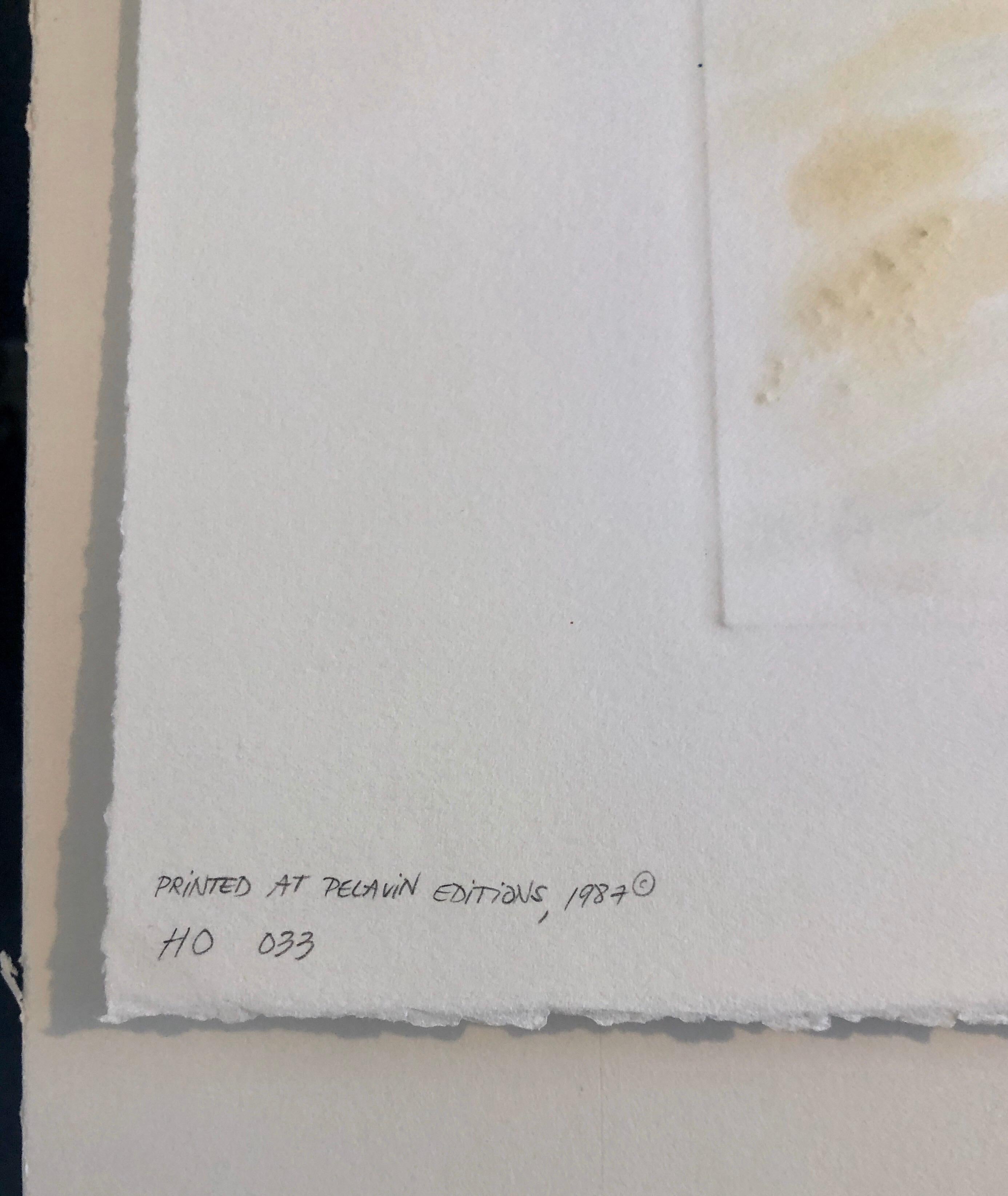 Paraguas, Monotipo con Pintura a Mano, Purpurina, Arte Asiático Americano, Mujer Artista en venta 1