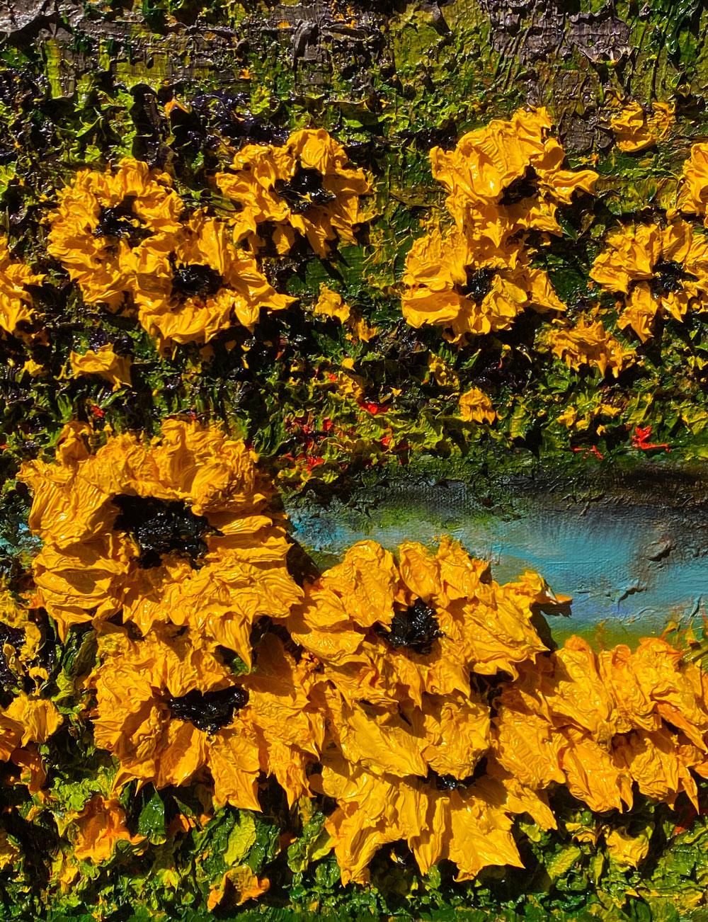 Helen Petri -  Valle dei fiori di sole - Pittura ad olio originale in vendita 1