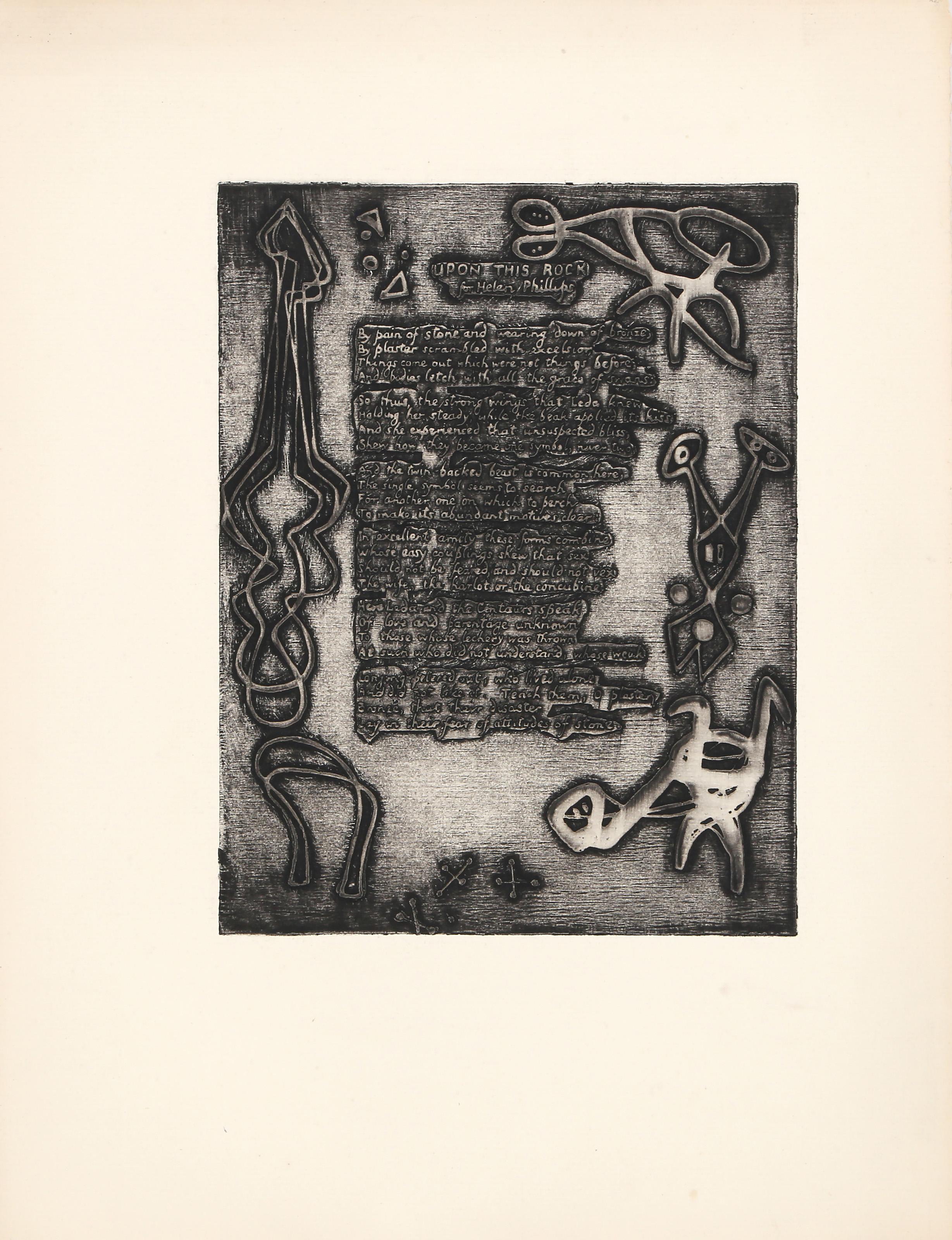 Upon This Rock, acquaforte surrealista con acquatinta e poesia di Helen Phillips 2
