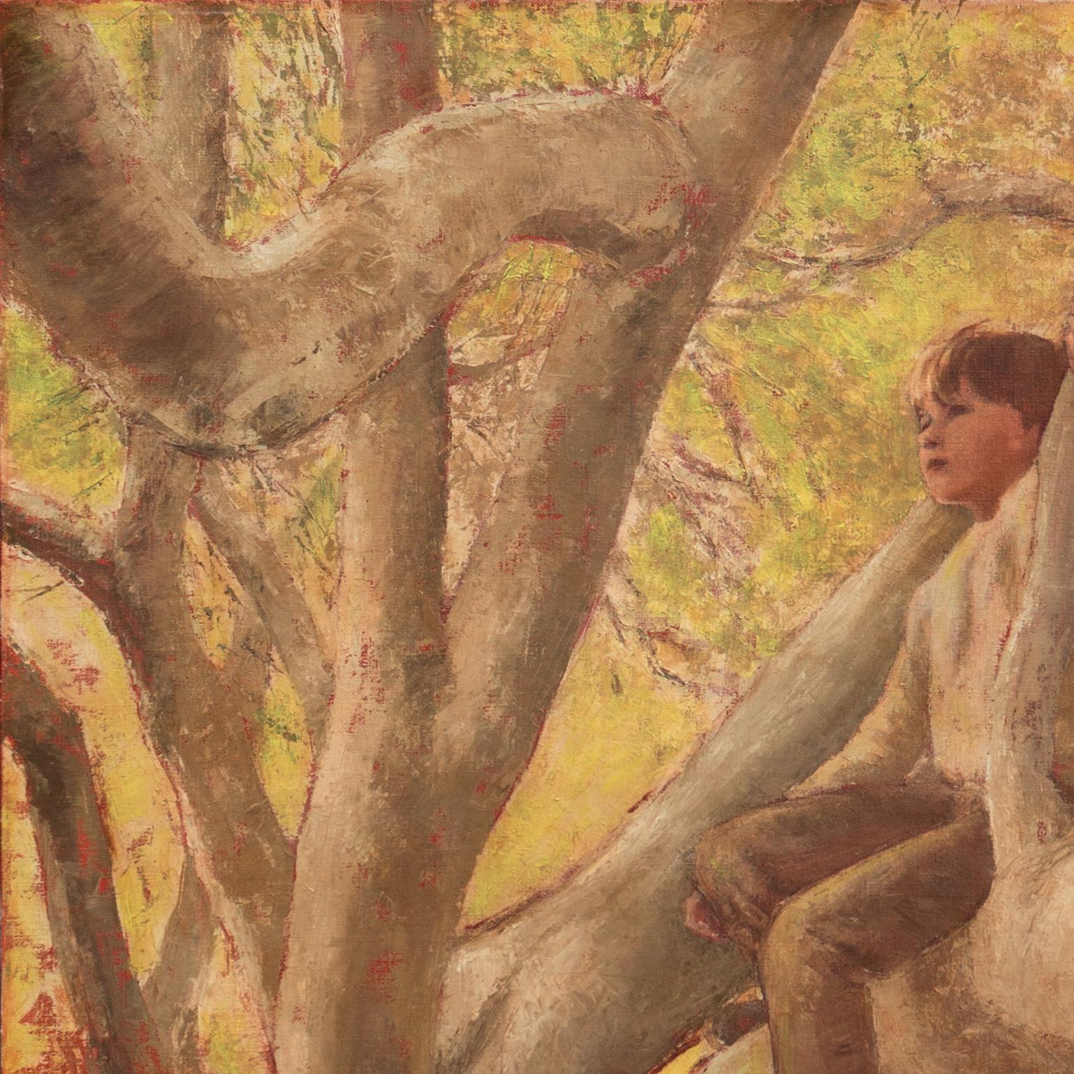 Signed lower right, 'Caswell' for Helen Rayburn Caswell (American, 1923-2018) and painted circa 1955.

A substantial, mid-century figural oil by this listed California woman artist who showed her talent at an early age. In Saratoga, Caswell began a