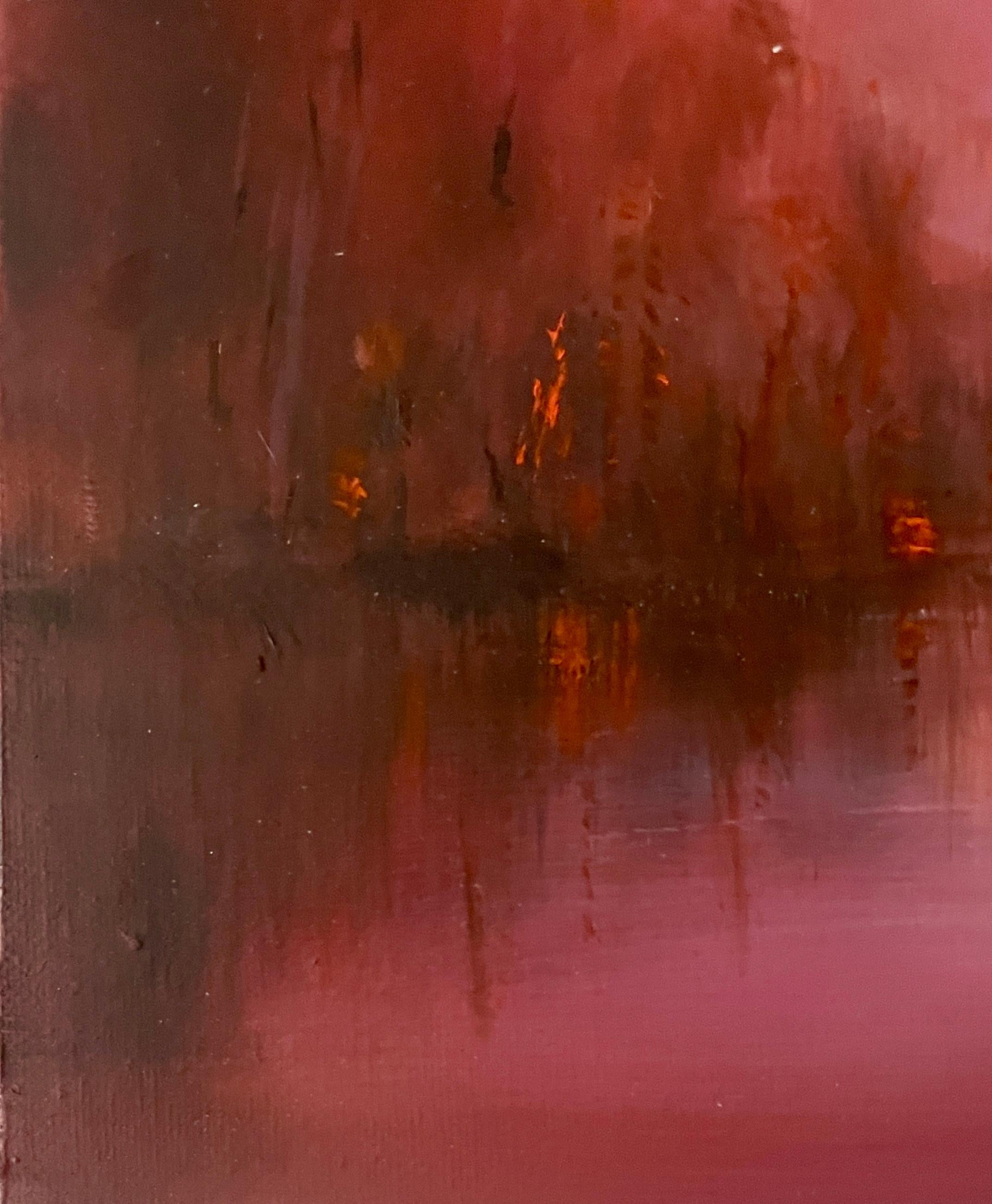 Aube, peinture originale, contemporaine, paysage en vente 4