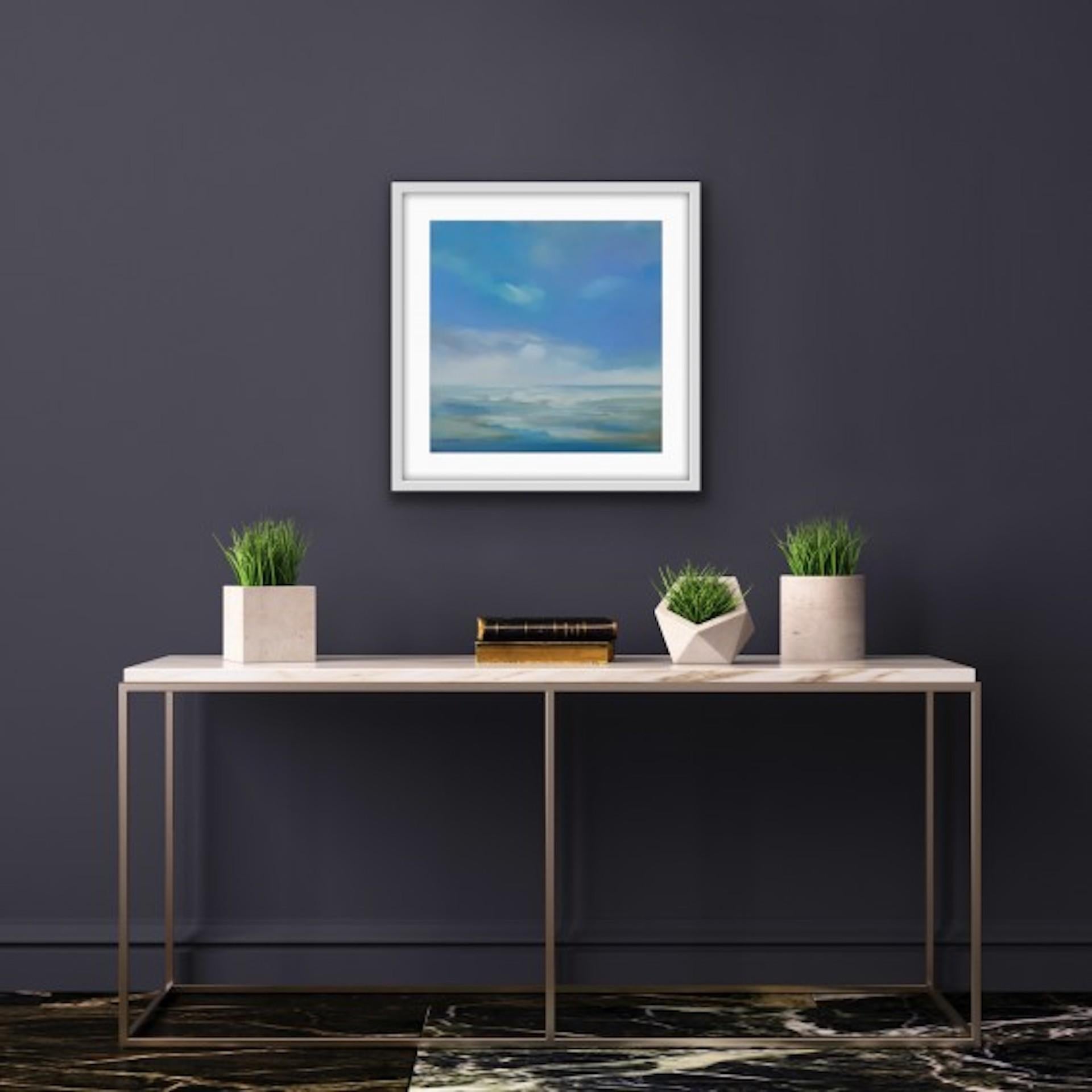 Helen Robison, Tranquillity, peinture originale de paysage marin, Art contemporain - Bleu Abstract Painting par Helen Robinson
