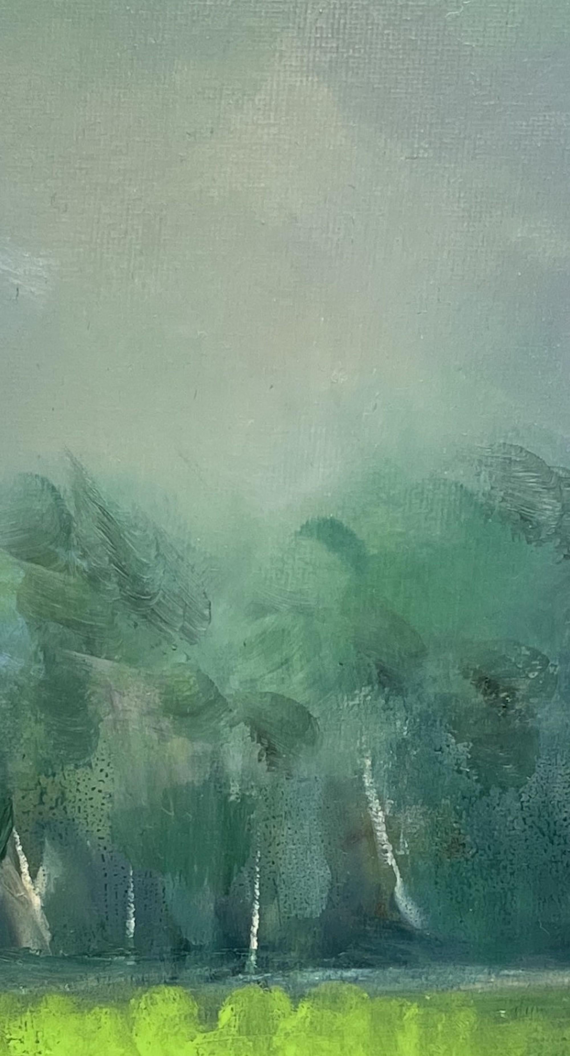 Kakadu - Gris Abstract Painting par Helen Robinson
