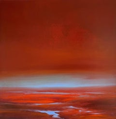 Way Back To The Sea, Helen Robinson, Original Red Coastal Painting, Skyscape Art