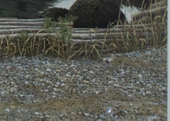 "Peggy's Cove, " Original Color Lithograph of a Marina signed by Helen Rundell