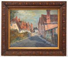 Vintage Helen Sharp - 20th Century Oil, Village Street