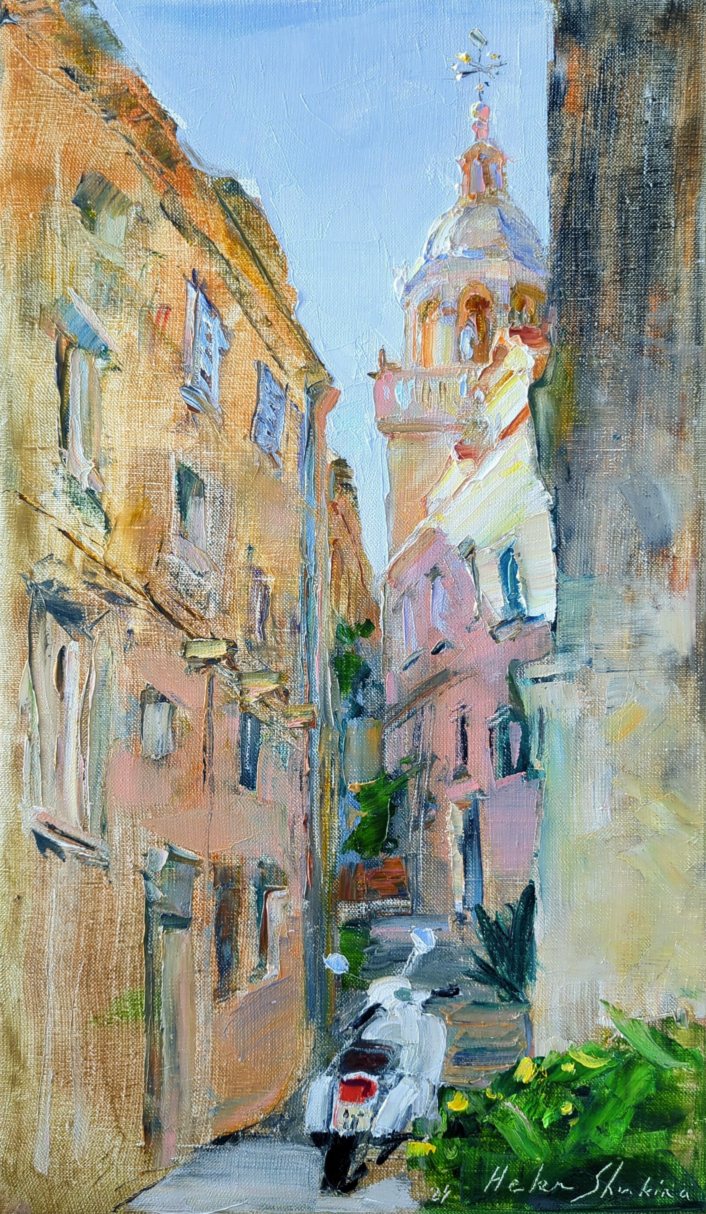 Helen Shukina Landscape Painting - Italian street of Korcula island