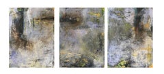 Eiderdown Hour, Abstract Triptych, Oil and Cold Wax on Panel