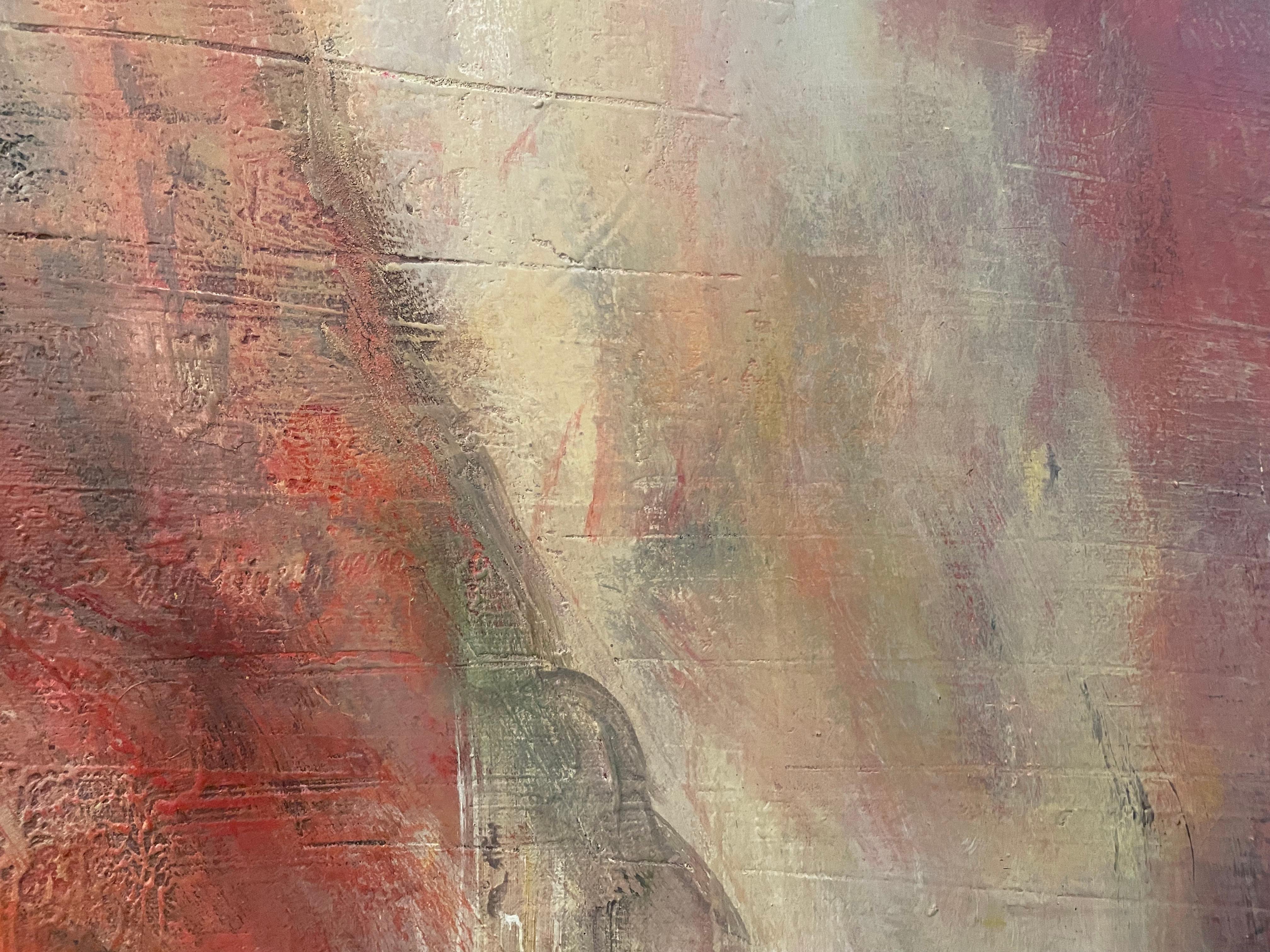 'In Passing' di Helen Steele - Arte figurativa astratta moderna rossa e ocra in vendita 4