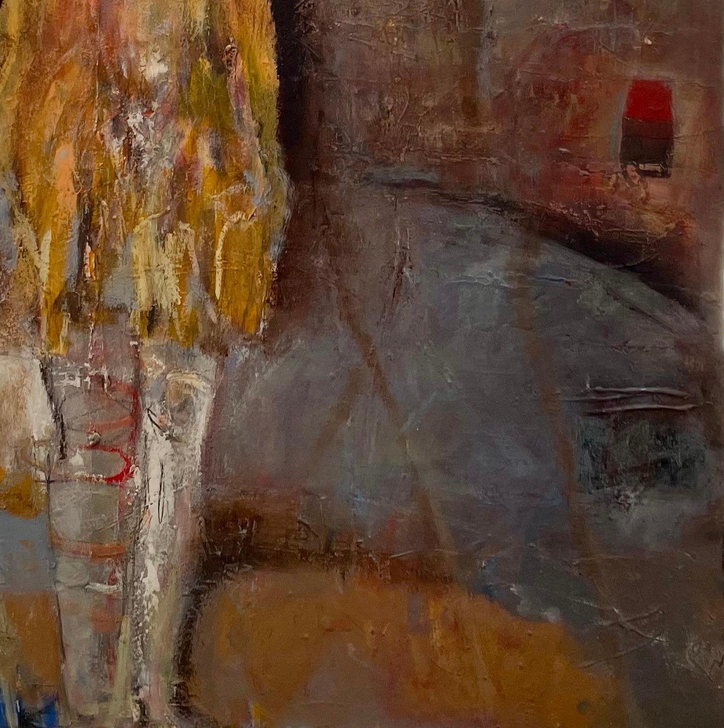 'Lost' di Helen Steele - Pittura figurativa moderna con tonalità ocra e terra in vendita 3