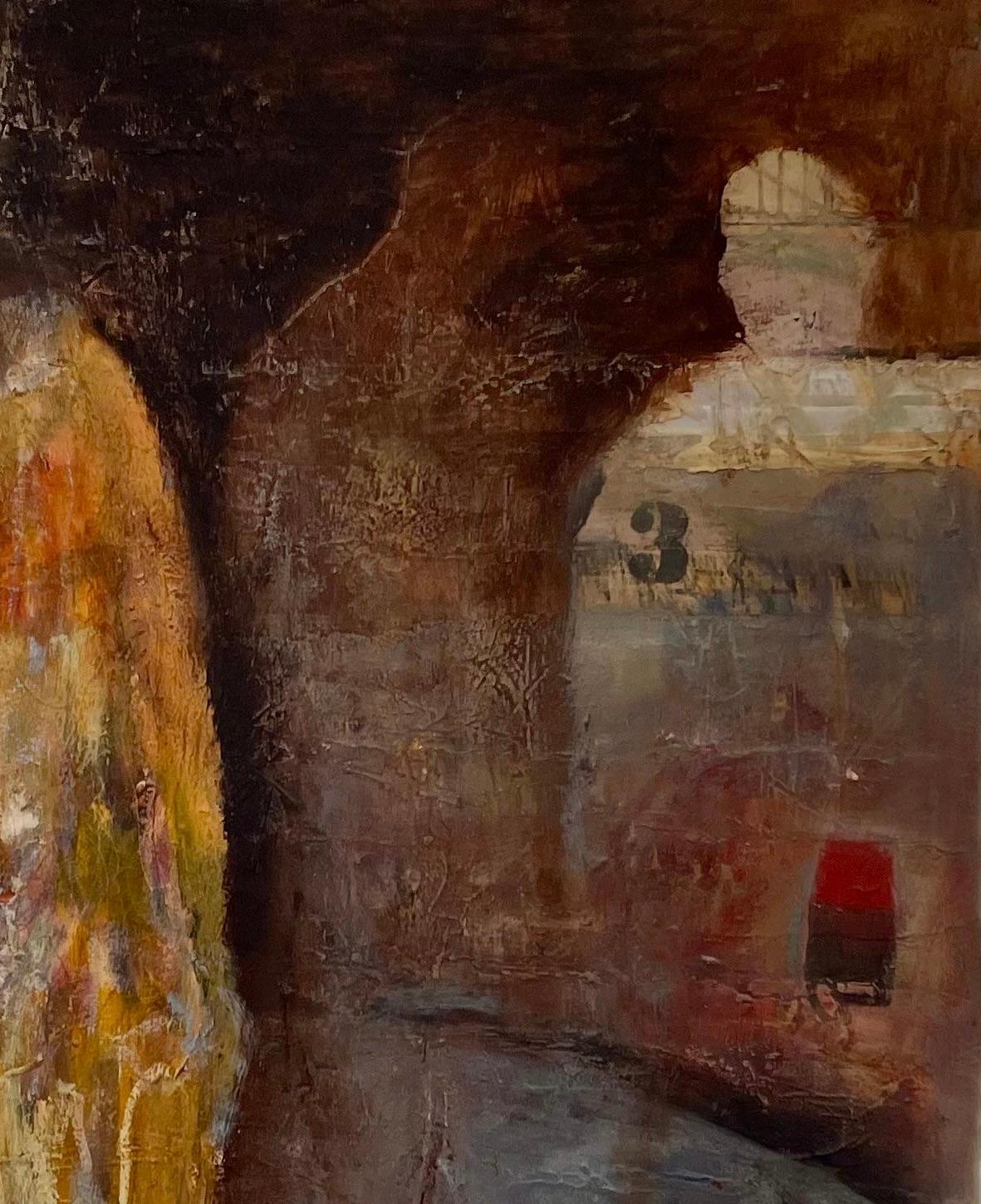 'Lost' di Helen Steele - Pittura figurativa moderna con tonalità ocra e terra in vendita 5