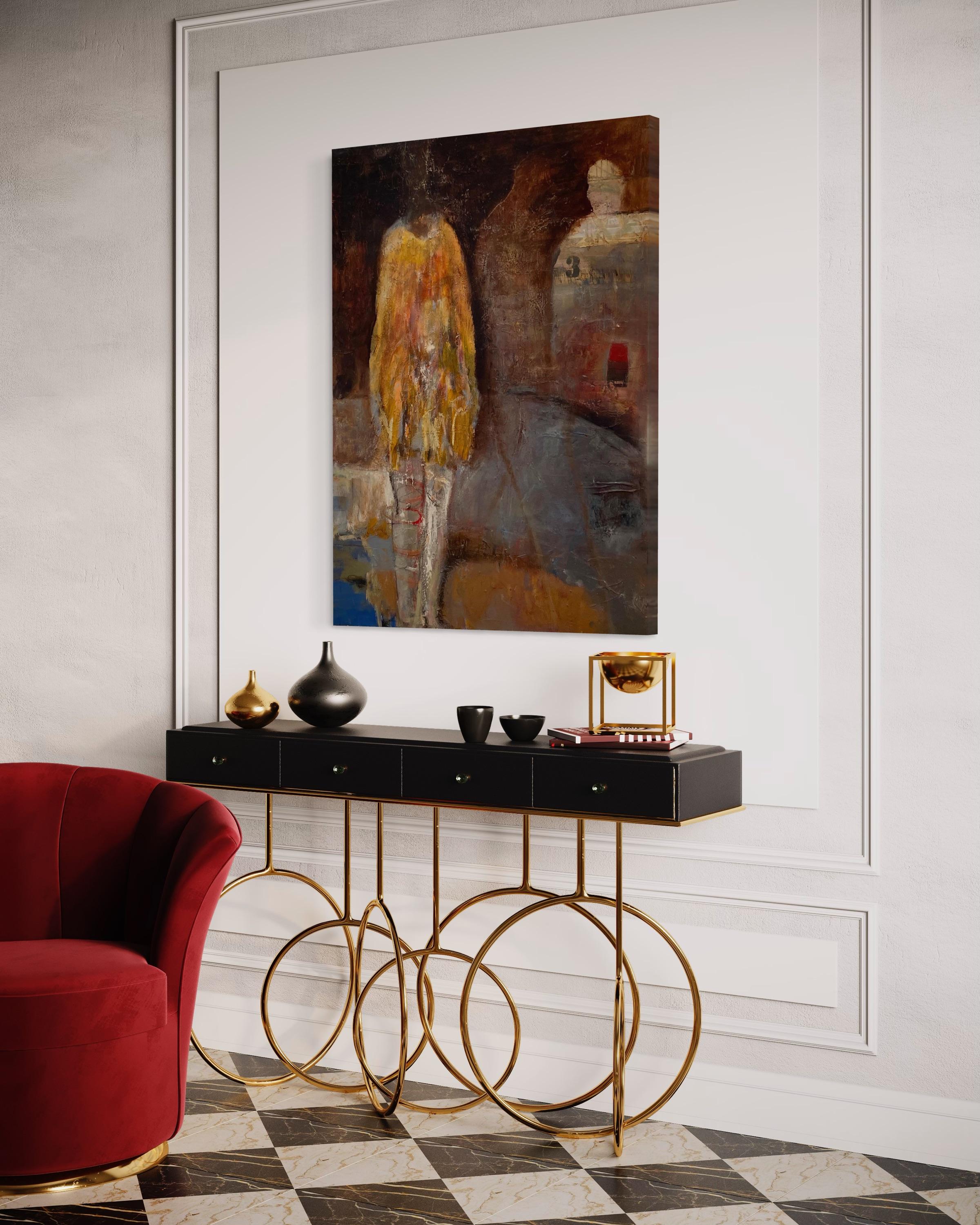 'Lost' di Helen Steele - Pittura figurativa moderna con tonalità ocra e terra in vendita 6