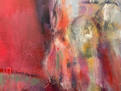 'Riflesso' di Helen Steele - Vivace pittura astratta figurativa in rosso