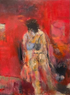 "Reflection" Mixed Media Contemporary Abstract Figurative by Helen Steele