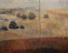 'A Feeling Within' by Helen Steele - Large Diptych Post Impressionist Landscape
