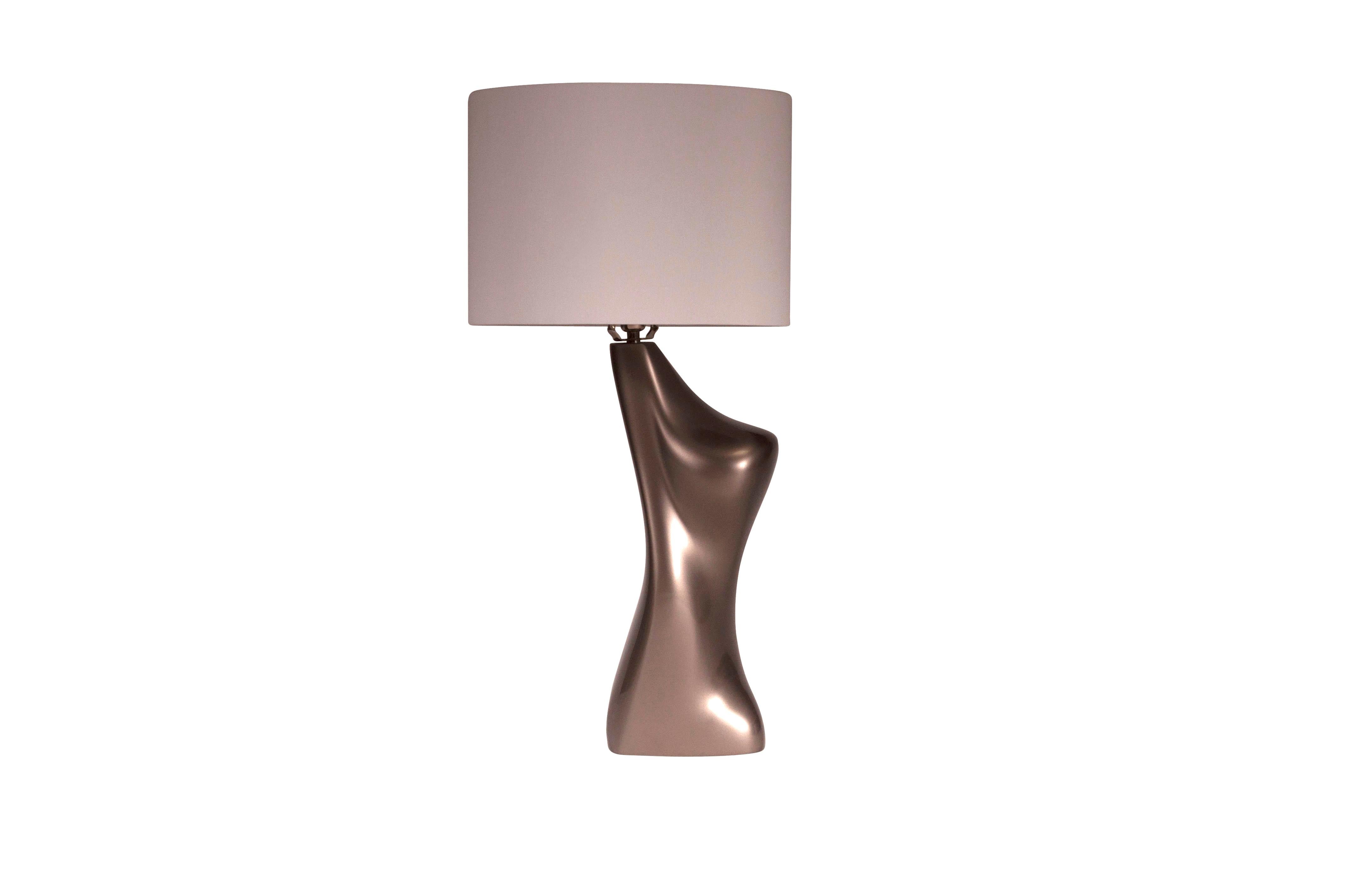 Modern Amorph Helen Table Lamp, Metallic Dark Gold For Sale