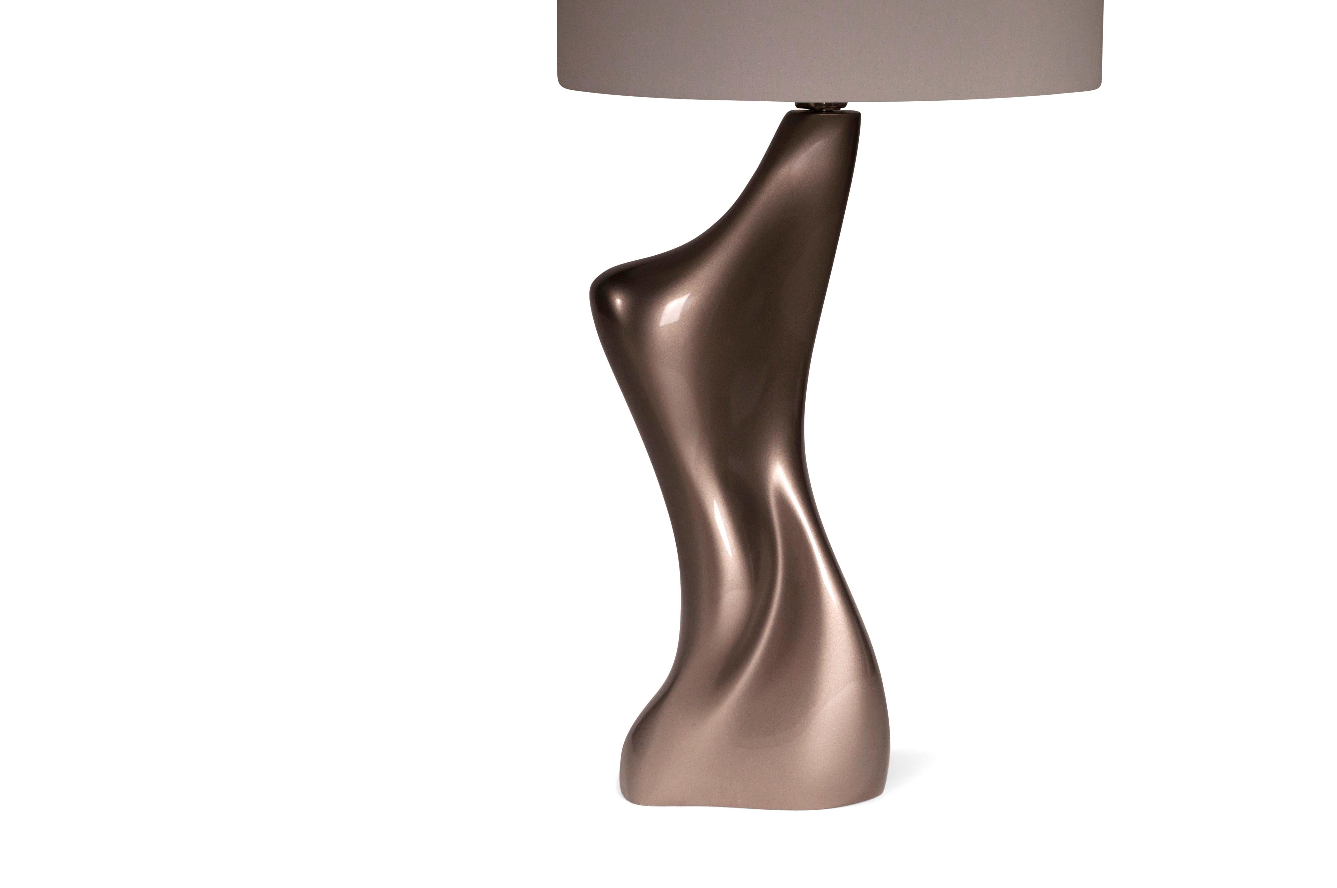 Contemporary Amorph Helen Table Lamp, Metallic Dark Gold For Sale