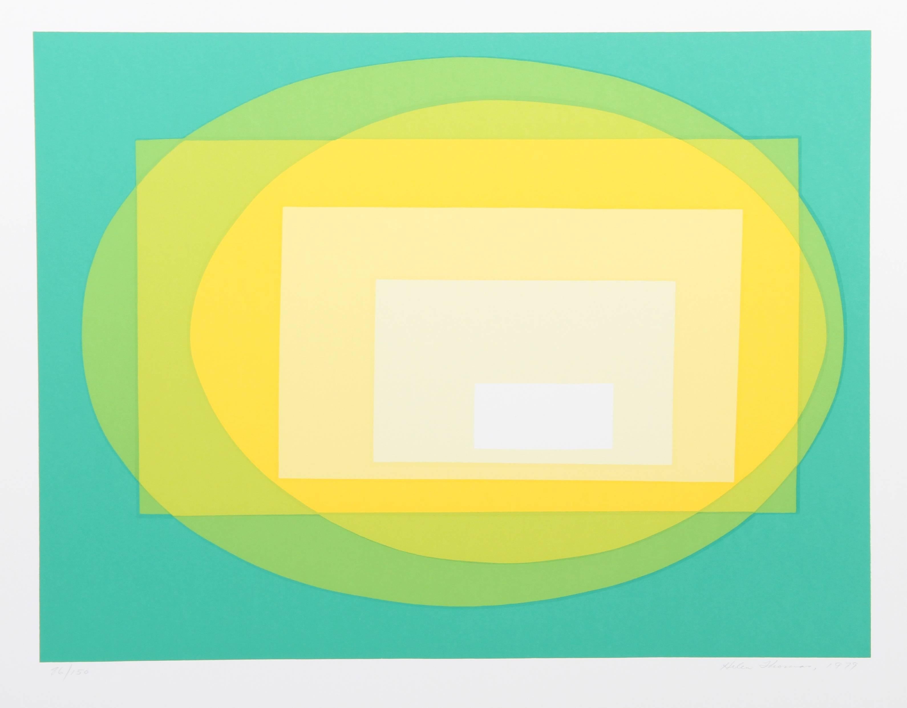 Artista: Helen Thomas 
Titolo: Trasformazione 
Anno: 1979
Medium: Serigrafia, firmato e numerato a matita 
Edizione: 150
Formato carta: 22 x 28 pollici 