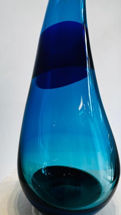 Five Oceans: Abstract Glass Sculpture in Cobalt Turquoise, 2010+