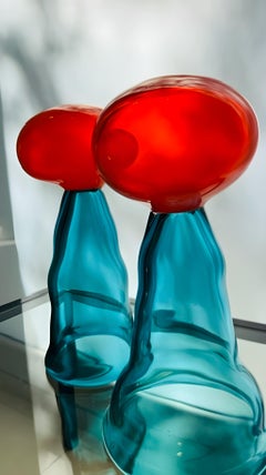 Tre Funghi - Alcudia: Set di sculture in vetro, Contemporaneo, 2010+, 23x13 cm ciascuno