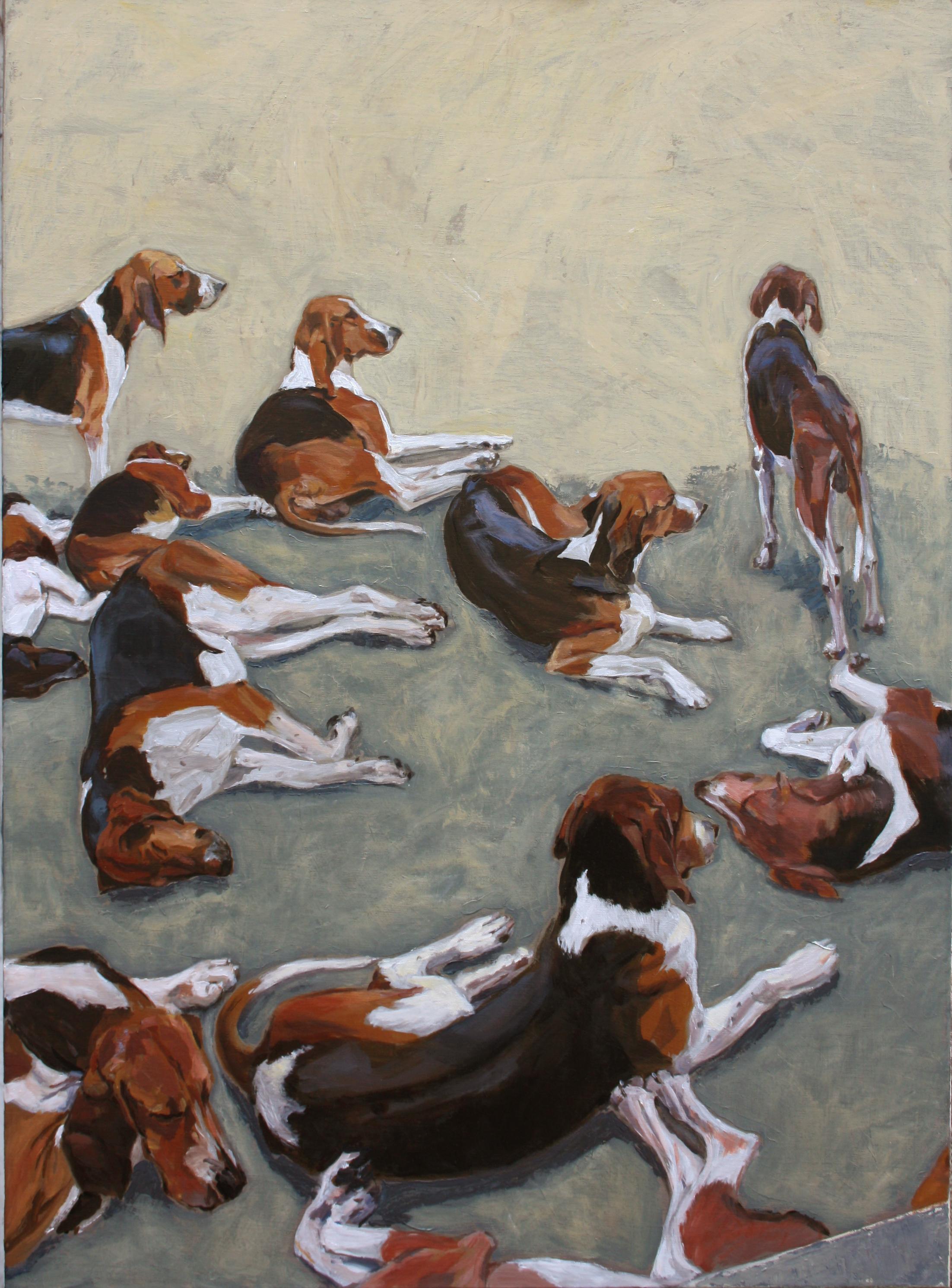 French Contemporary Art by Helen Uter - Cheverny's Dogs For Sale 6