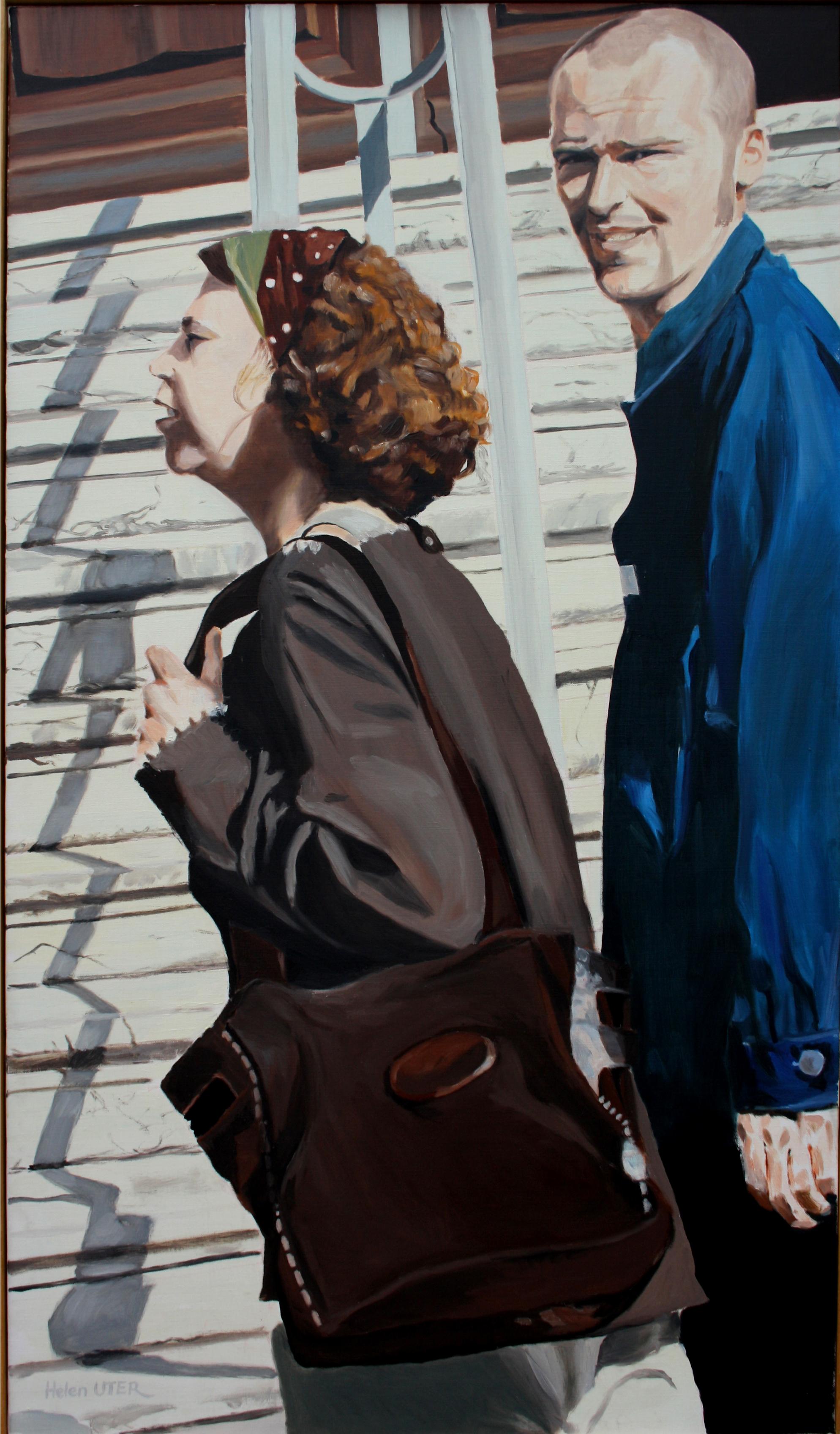 Oil on canvas, 

Helen Uter is an established Franco-American painter born in 1955 who lives and works in Donnery, near Orléans, France. Heavily influenced by Edward Hopper, she creates works that explore everyday life in our current, highly