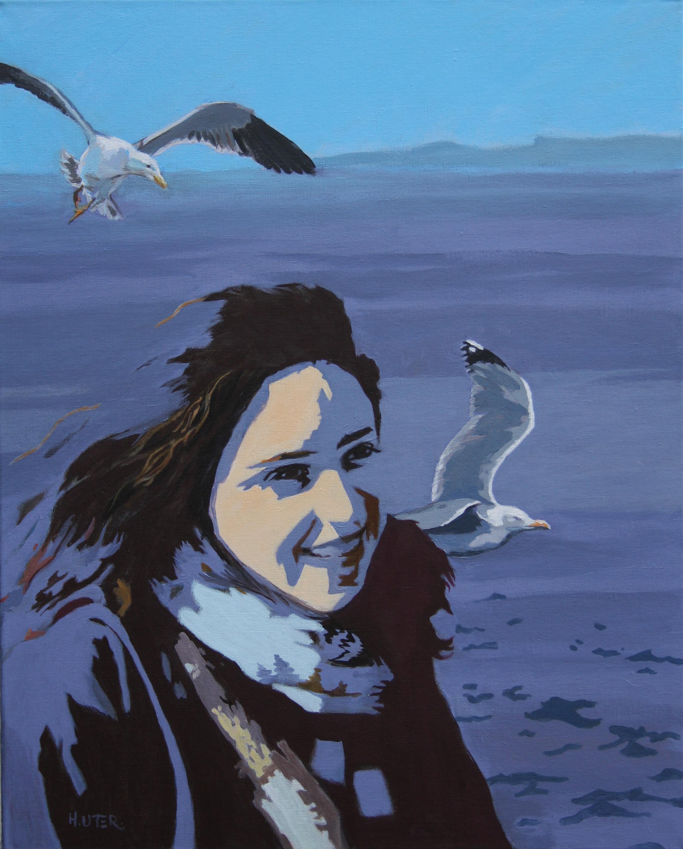 Acryl auf Leinwand

Helen Uter ist eine etablierte französisch-amerikanische Malerin, die 1955 geboren wurde und in Donnery, in der Nähe von Orléans, Frankreich, lebt und arbeitet. In ihren Werken, die stark von Edward Hopper beeinflusst sind, setzt