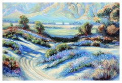 1930's Palm Springs Desert in Spring Landscape Original Oil Painting