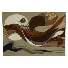 Helen Webber Arazzo in fibra d'arte con uccelli cuciti a mano, edizione 61/100