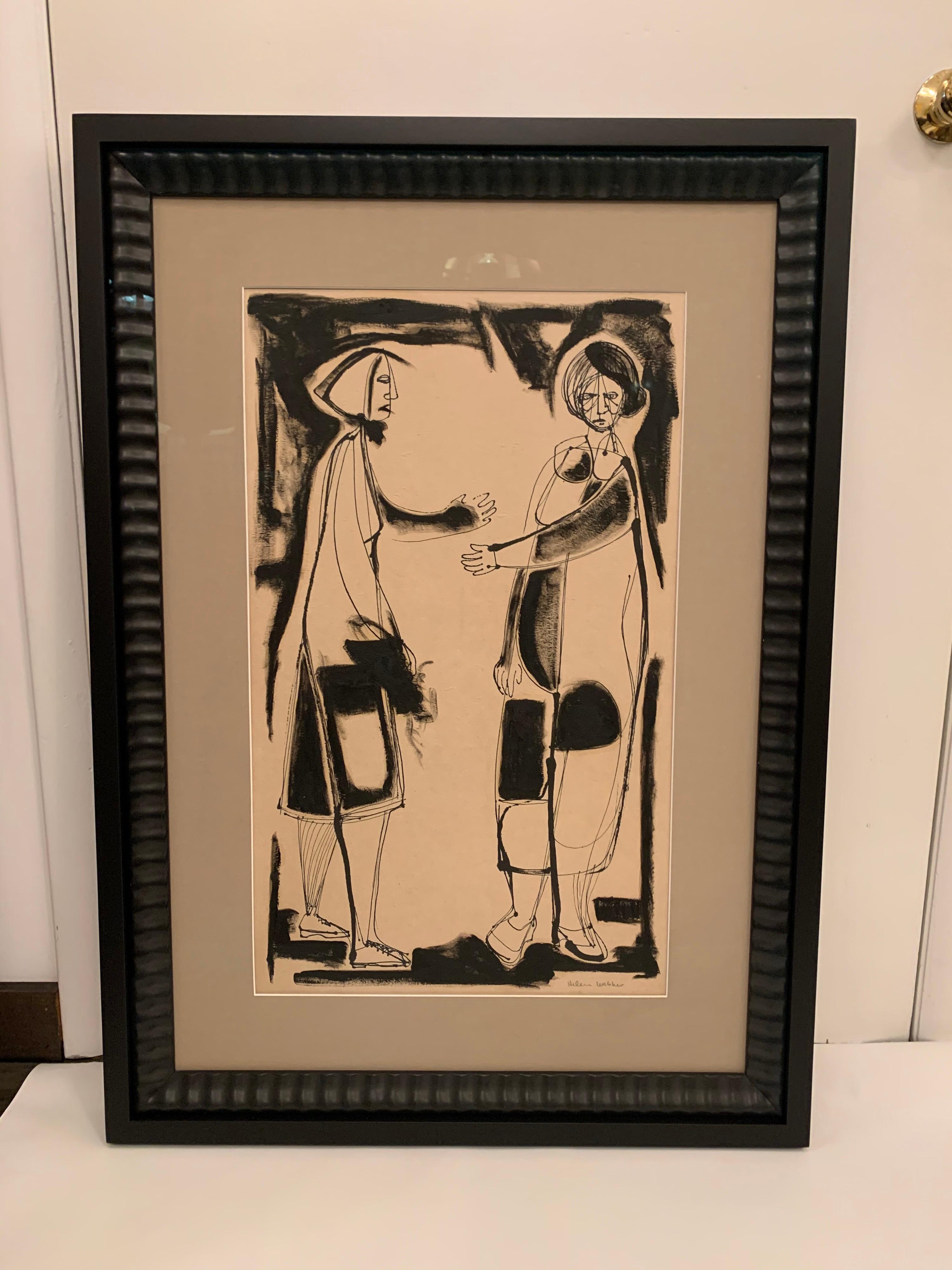 Vetro Quadro originale di Helen Webber in cornice da galleria in vendita